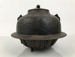 Antique Japanese Cast Iron Kettle Chagama Water Pot Tea Ceremony Floral C36-KT - Kettle-chidorivintage.com