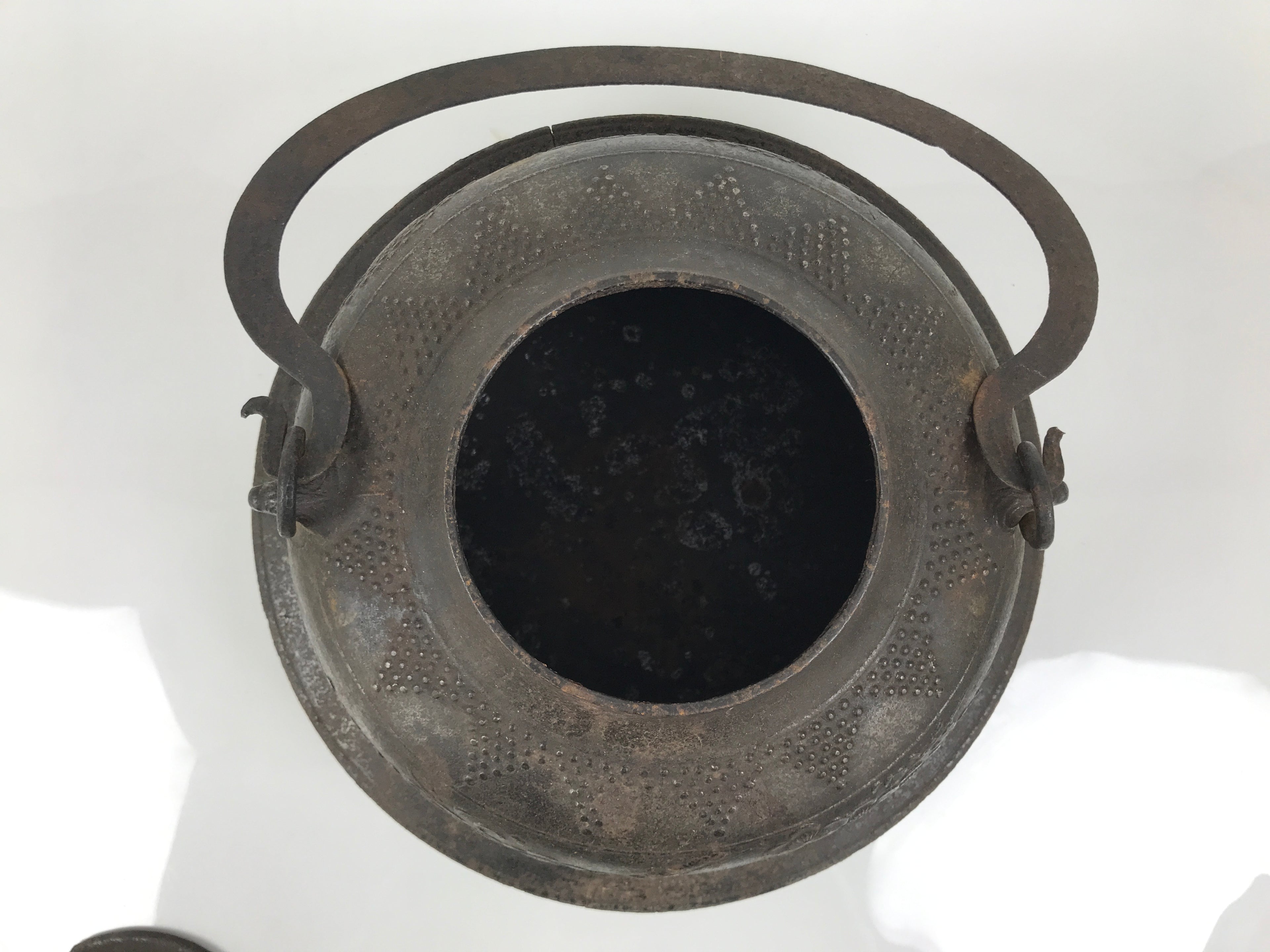 Antique Japanese Cast Iron Kettle Chagama Water Pot Tea Ceremony Floral C36-KT - Kettle-chidorivintage.com
