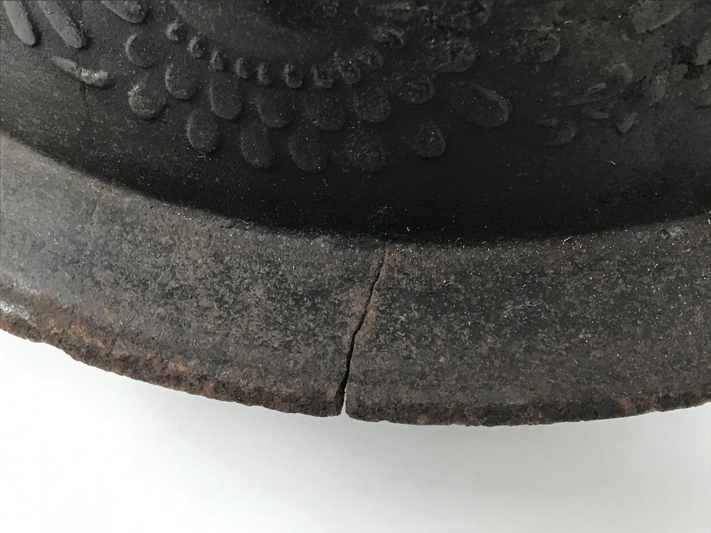 Antique Japanese Cast Iron Kettle Chagama Water Pot Tea Ceremony Floral C36-KT - Kettle-chidorivintage.com