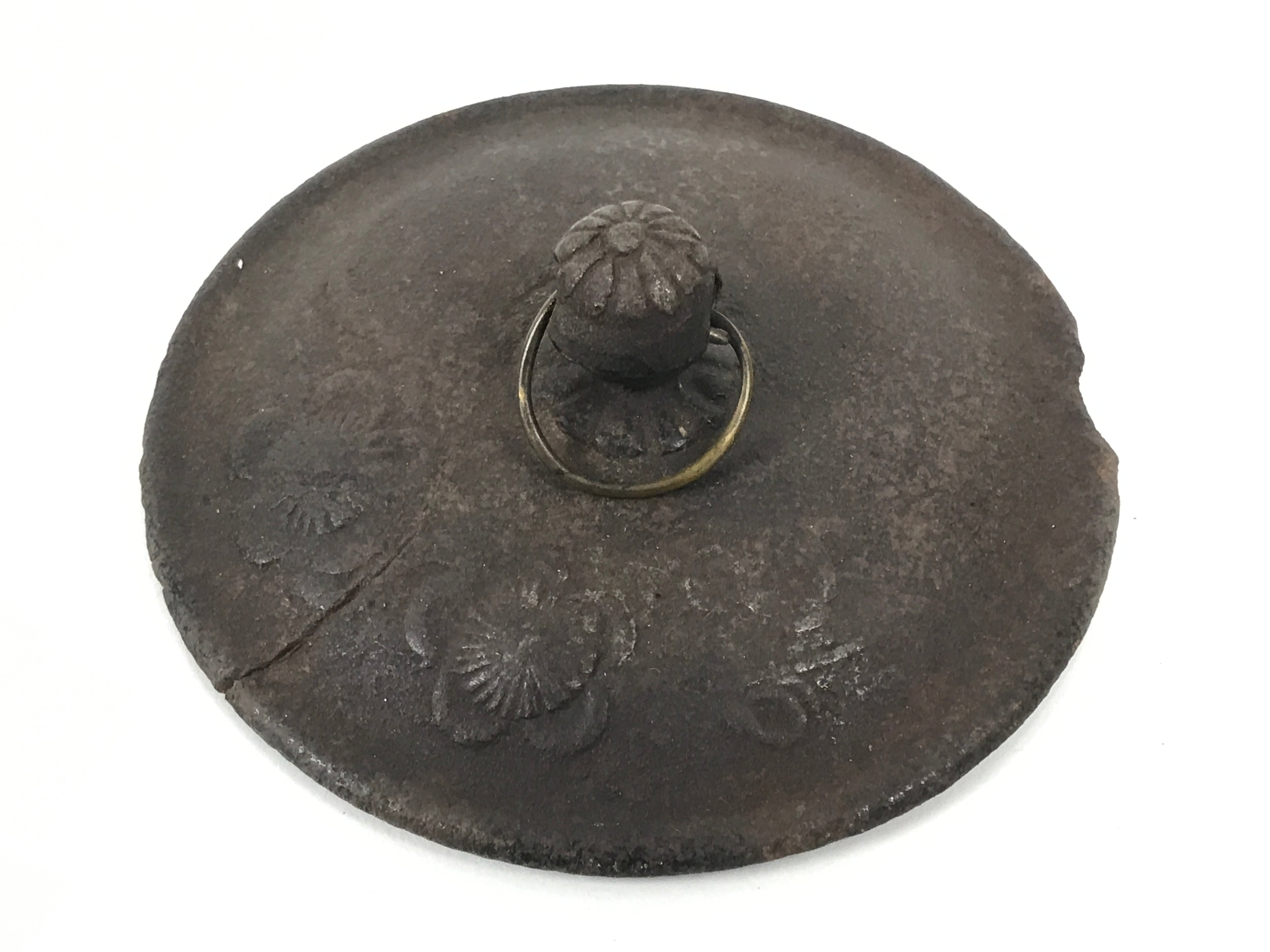 Antique Japanese Cast Iron Kettle Chagama Water Pot Tea Ceremony Floral C36-KT - Kettle-chidorivintage.com