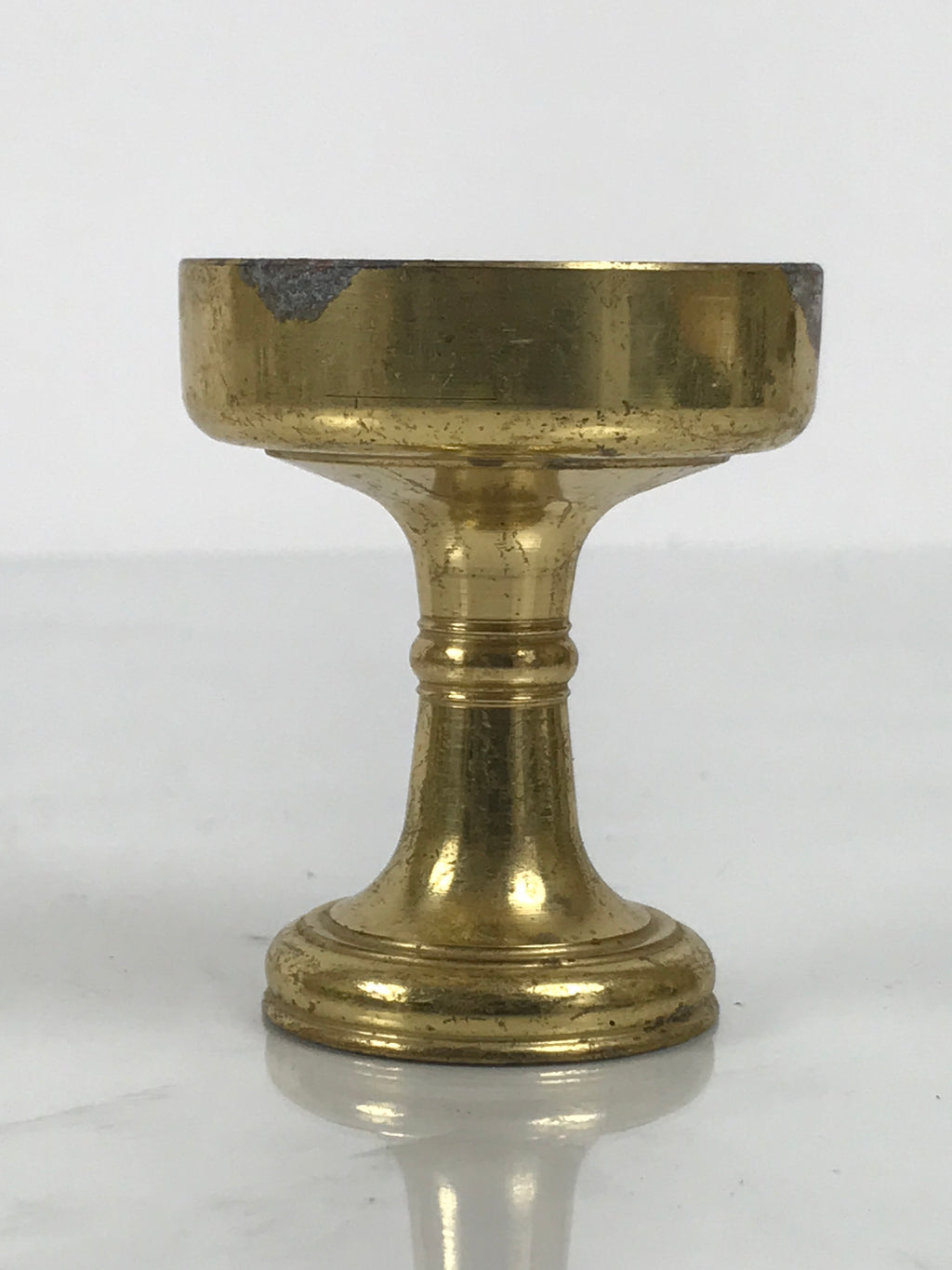 Japanese Buddhist Altar Fitting Metal Rice Offering Cup Vtg Butsugu Gold BA949-OT - Buddhist-chidorivintage.com