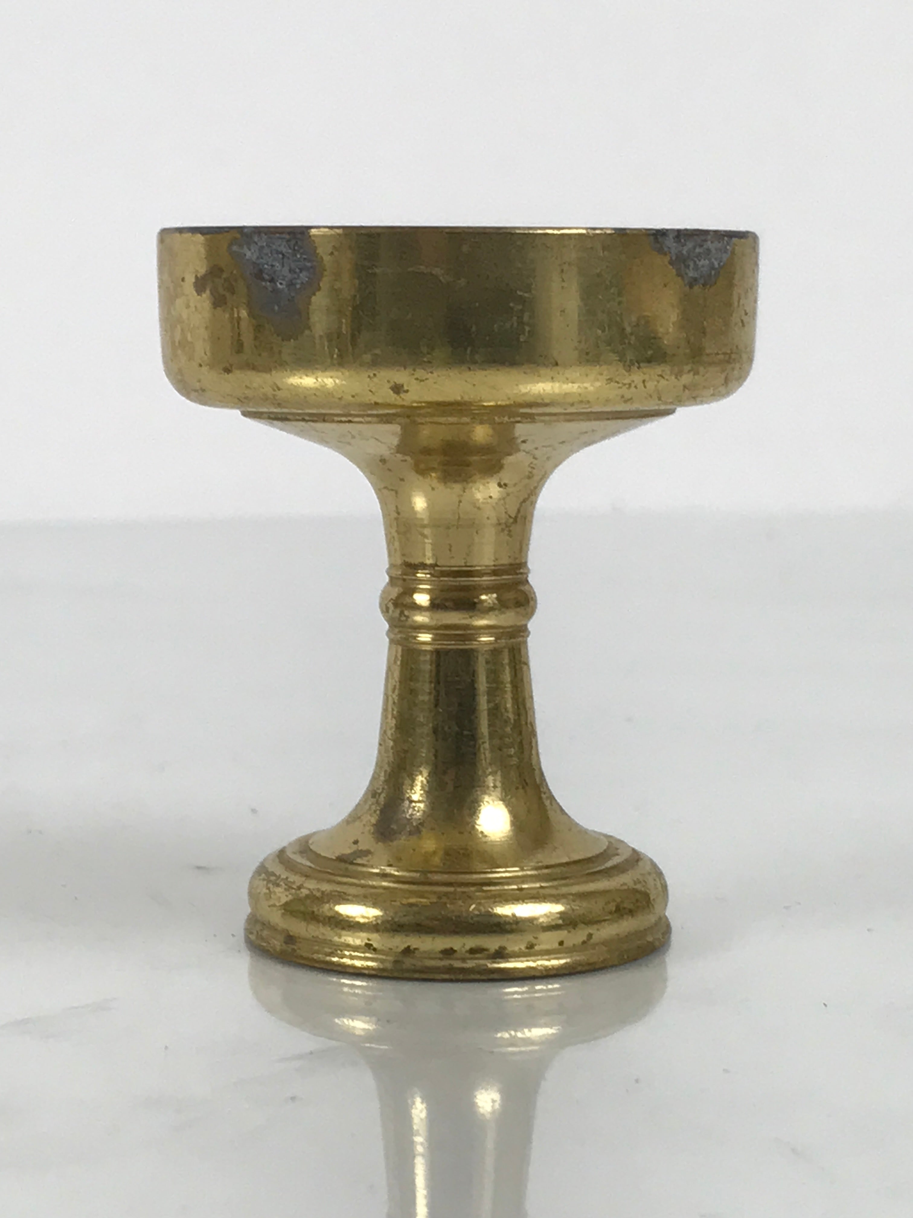 Japanese Buddhist Altar Fitting Metal Rice Offering Cup Vtg Butsugu Gold BA949-OT - Buddhist-chidorivintage.com