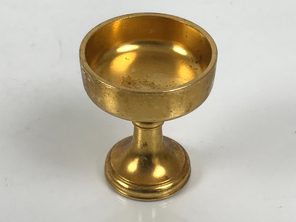 Japanese Buddhist Altar Fitting Brass Rice Offering Cup Vtg Butsugu Gold BA950-OT - Buddhist-chidorivintage.com