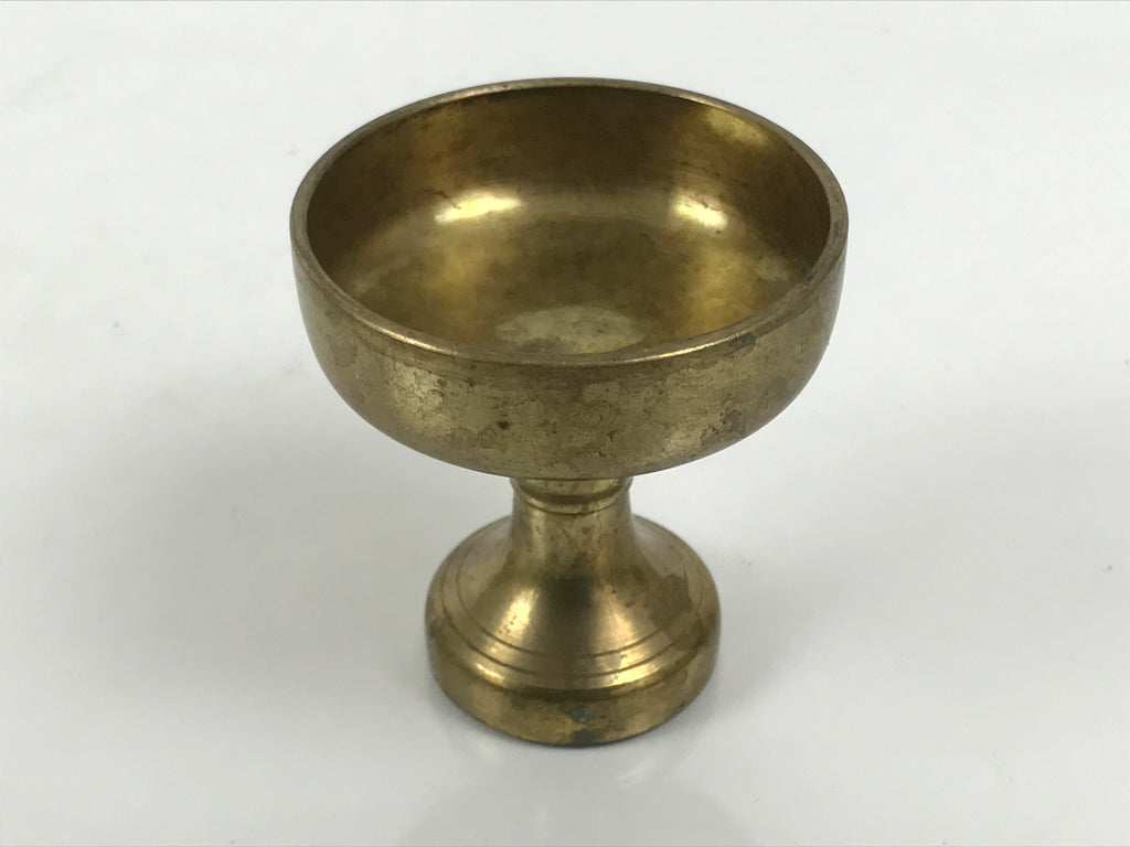 Japanese Buddhist Altar Fitting Brass Rice Offering Cup Vtg Butsugu Gold BA951-OT - Buddhist-chidorivintage.com