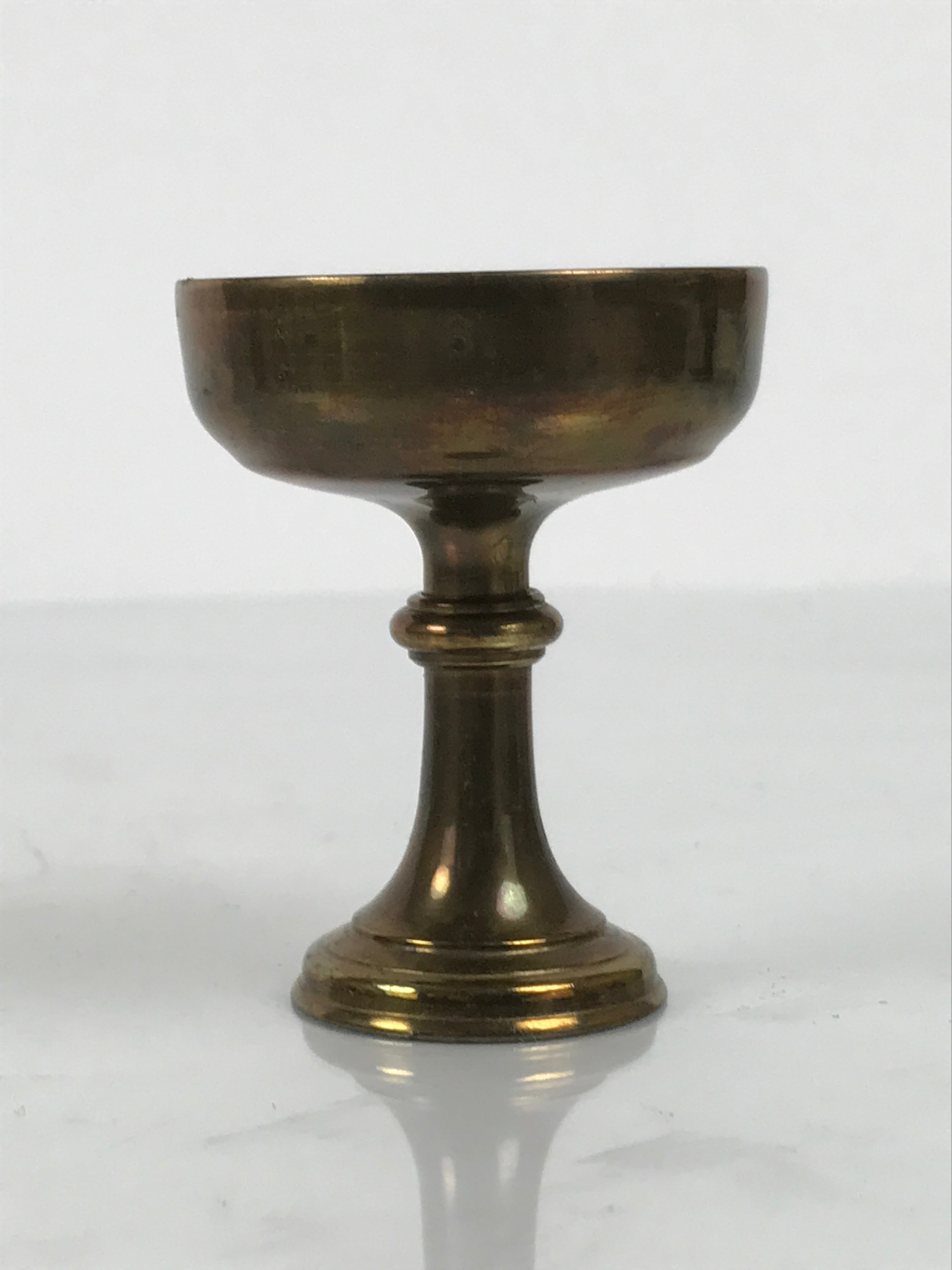 Japanese Buddhist Altar Fitting Metal Rice Offering Cup Vtg Butsugu Gold BA952-OT - Buddhist-chidorivintage.com