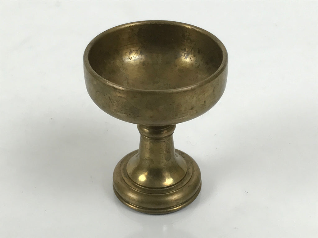 Japanese Buddhist Altar Fitting Brass Rice Offering Cup Vtg Butsugu Gold BA955-OT - Buddhist-chidorivintage.com