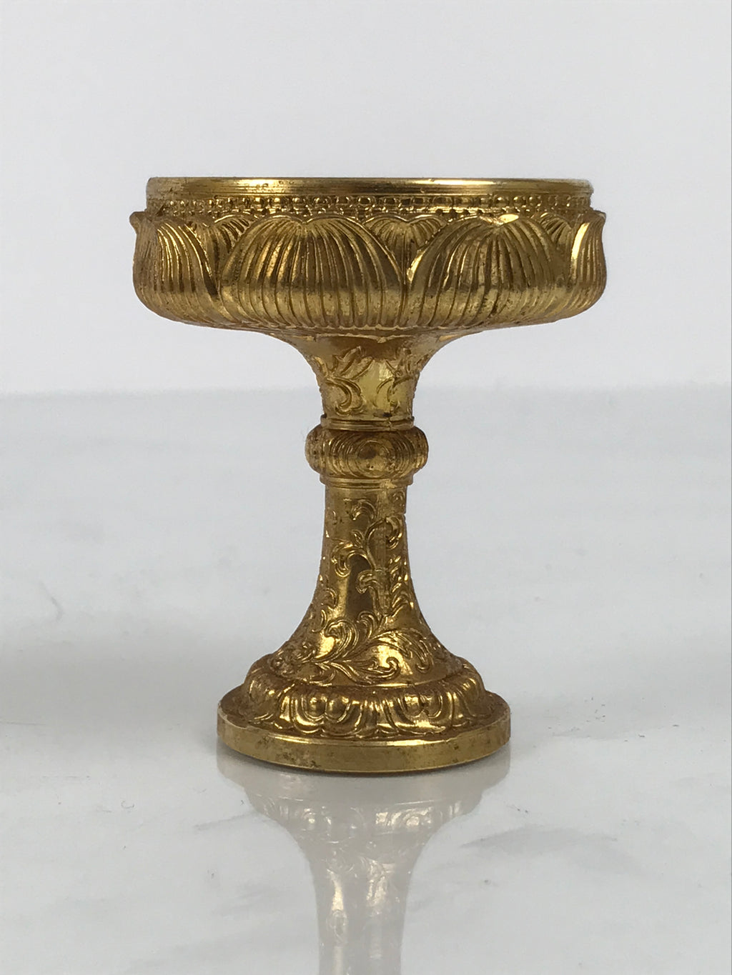 Japanese Buddhist Altar Fitting 24KGP Rice Offering Cup Vtg Butsugu Gold BA956-OT - Buddhist-chidorivintage.com