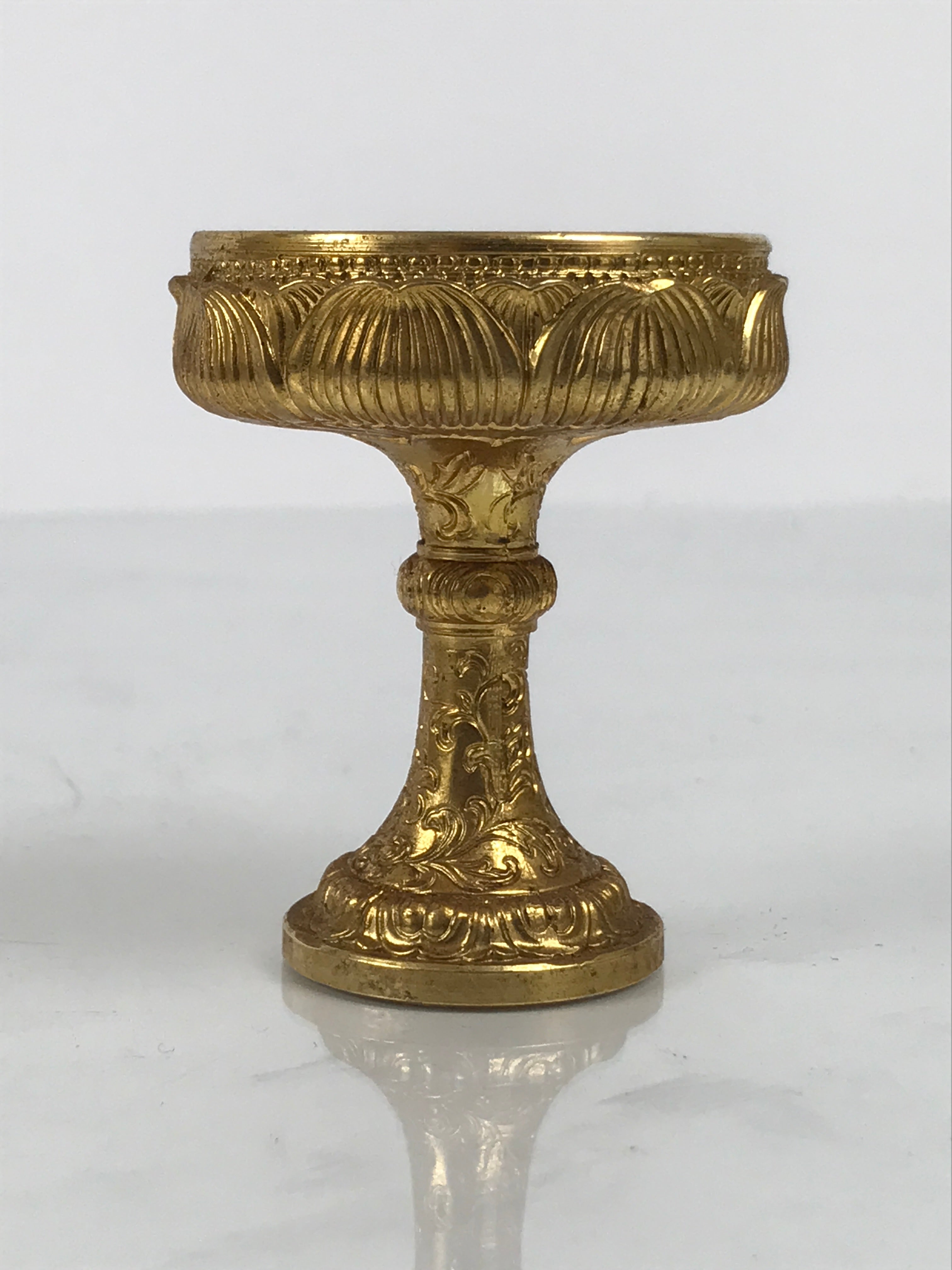 Japanese Buddhist Altar Fitting 24KGP Rice Offering Cup Vtg Butsugu Gold BA956-OT - Buddhist-chidorivintage.com