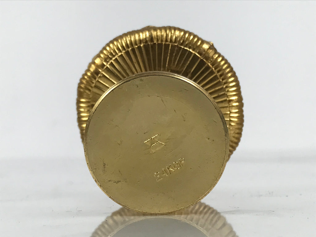 Japanese Buddhist Altar Fitting 24KGP Rice Offering Cup Vtg Butsugu Gold BA956-OT - Buddhist-chidorivintage.com