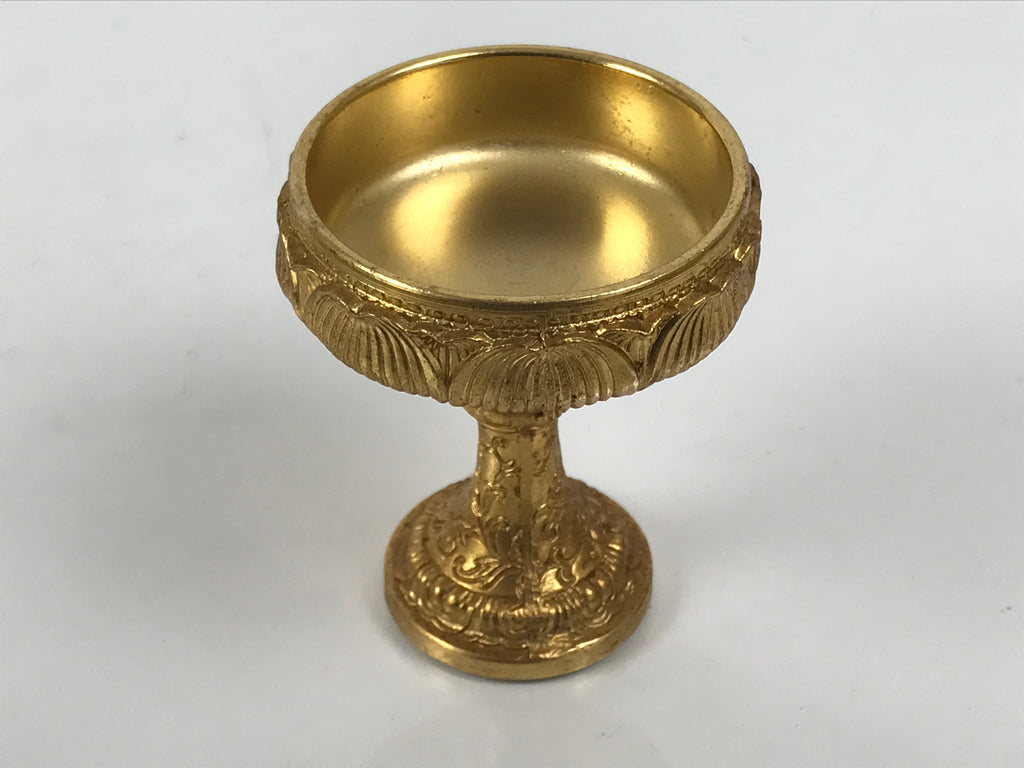 Japanese Buddhist Altar Fitting 24KGP Rice Offering Cup Vtg Butsugu Gold BA956-OT - Buddhist-chidorivintage.com