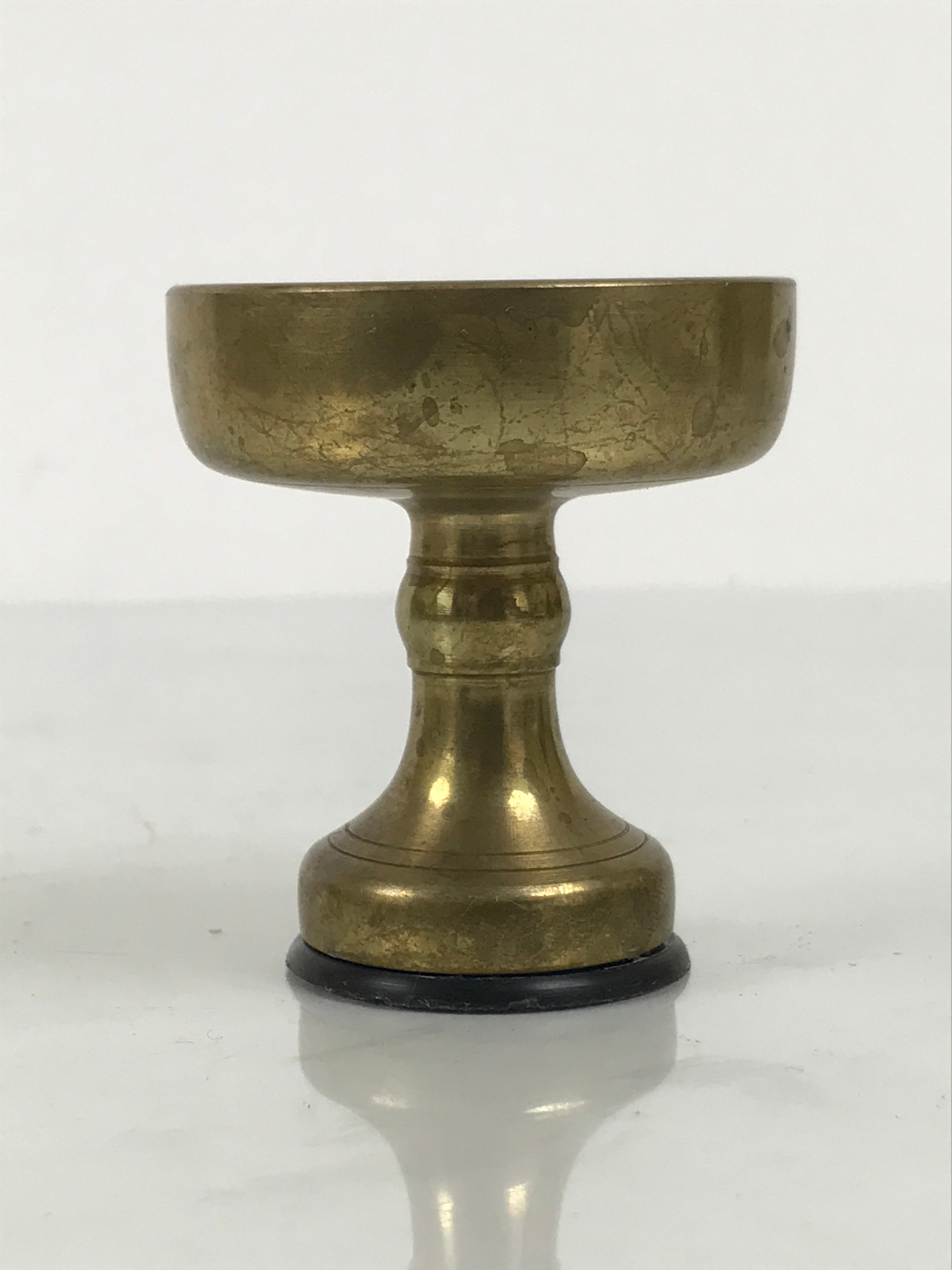 Japanese Buddhist Altar Fitting Brass Rice Offering Cup Vtg Butsugu Gold BA957-OT - Buddhist-chidorivintage.com