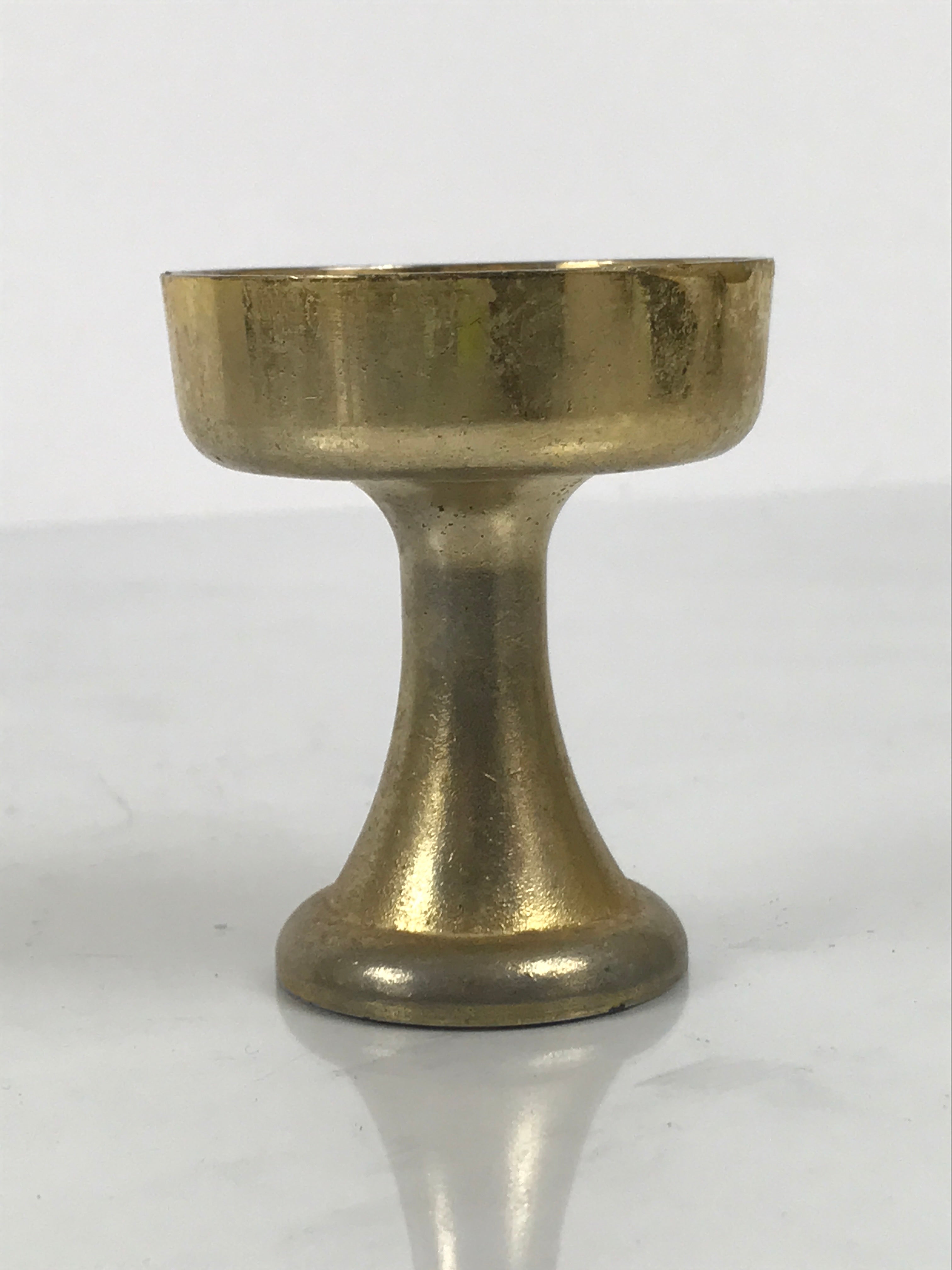 Japanese Buddhist Altar Fitting Metal Rice Offering Cup Vtg Butsugu Gold BA959-OT - Buddhist-chidorivintage.com