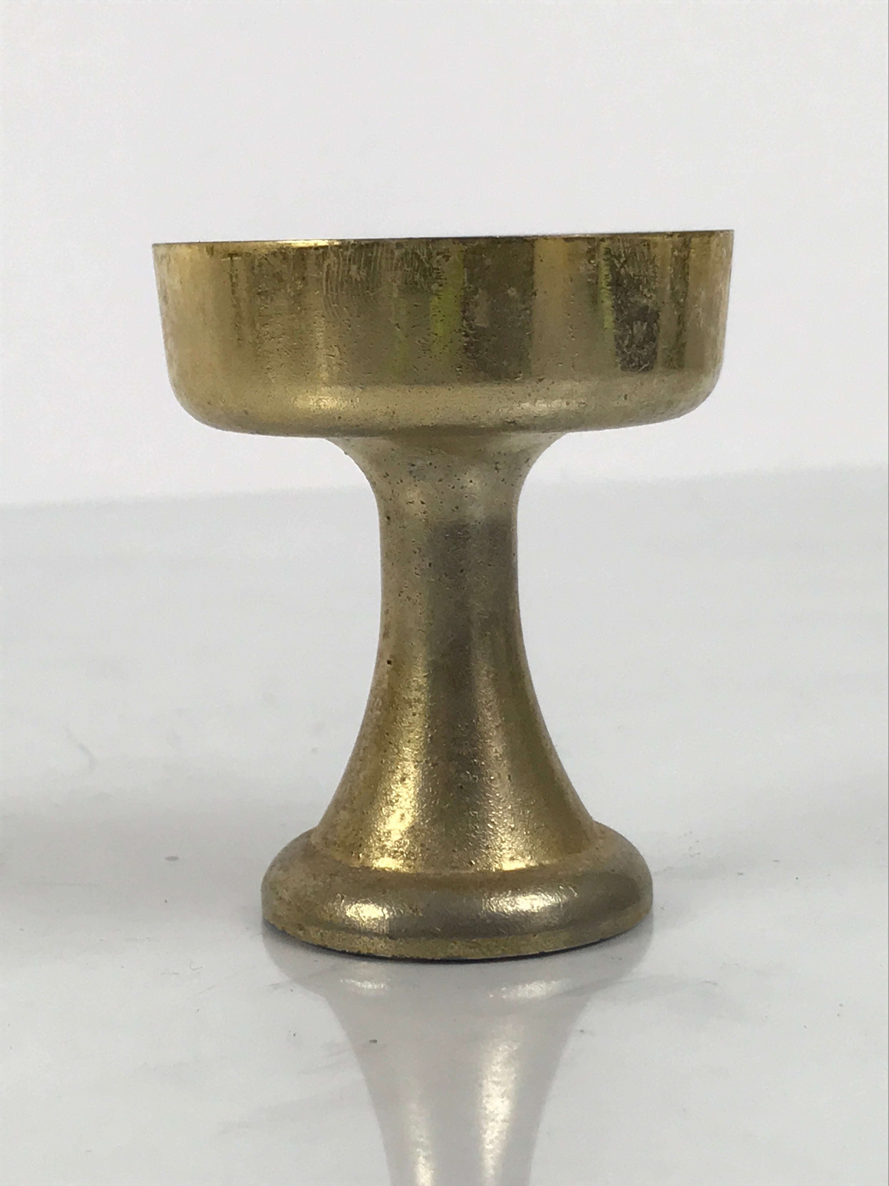 Japanese Buddhist Altar Fitting Metal Rice Offering Cup Vtg Butsugu Gold BA959-OT - Buddhist-chidorivintage.com