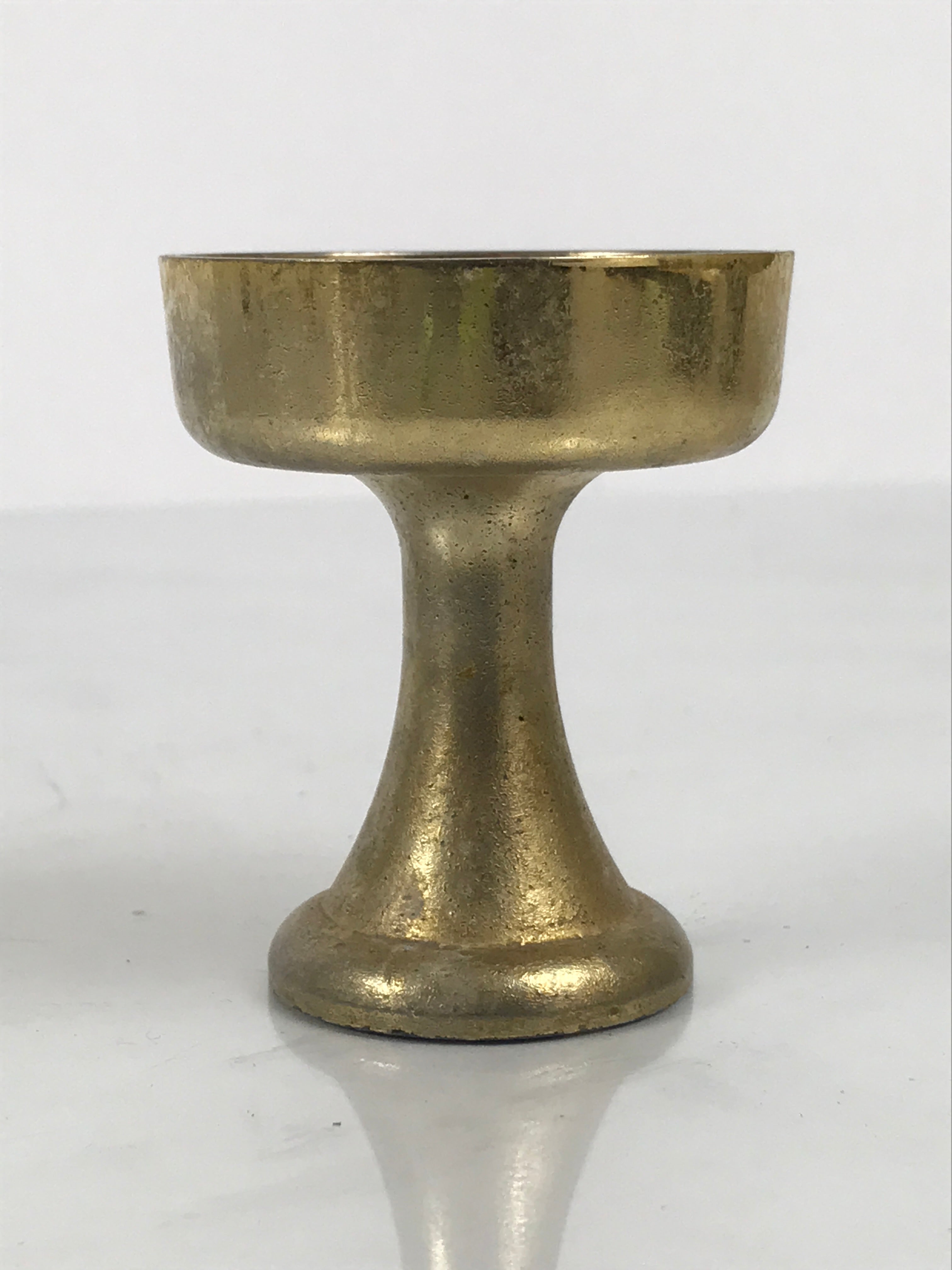 Japanese Buddhist Altar Fitting Metal Rice Offering Cup Vtg Butsugu Gold BA959-OT - Buddhist-chidorivintage.com