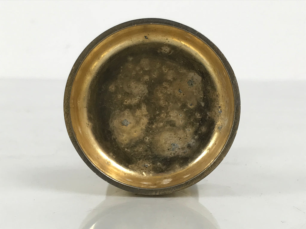 Japanese Buddhist Altar Fitting Metal Rice Offering Cup Vtg Butsugu Gold BA959-OT - Buddhist-chidorivintage.com