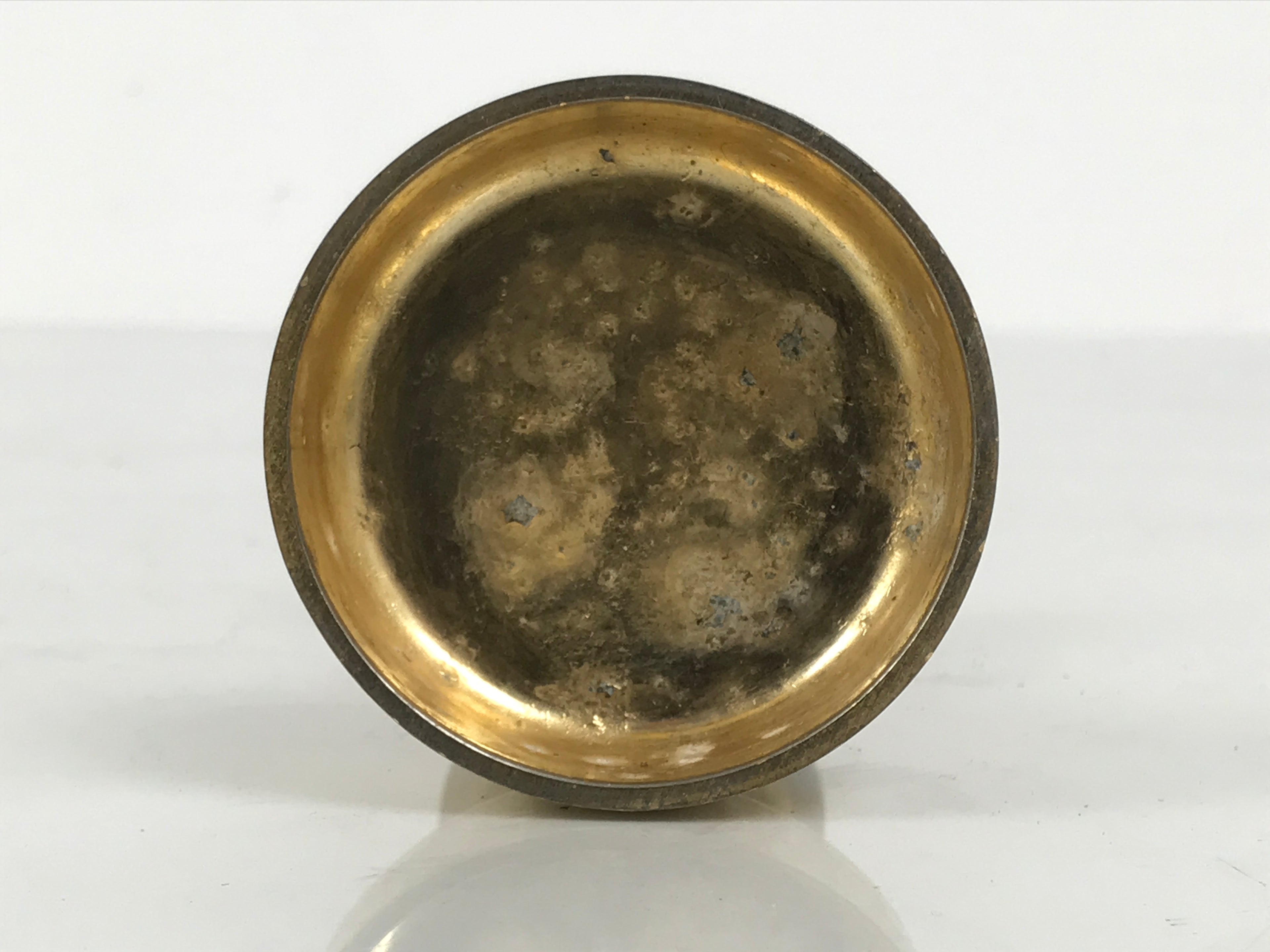 Japanese Buddhist Altar Fitting Metal Rice Offering Cup Vtg Butsugu Gold BA959-OT - Buddhist-chidorivintage.com