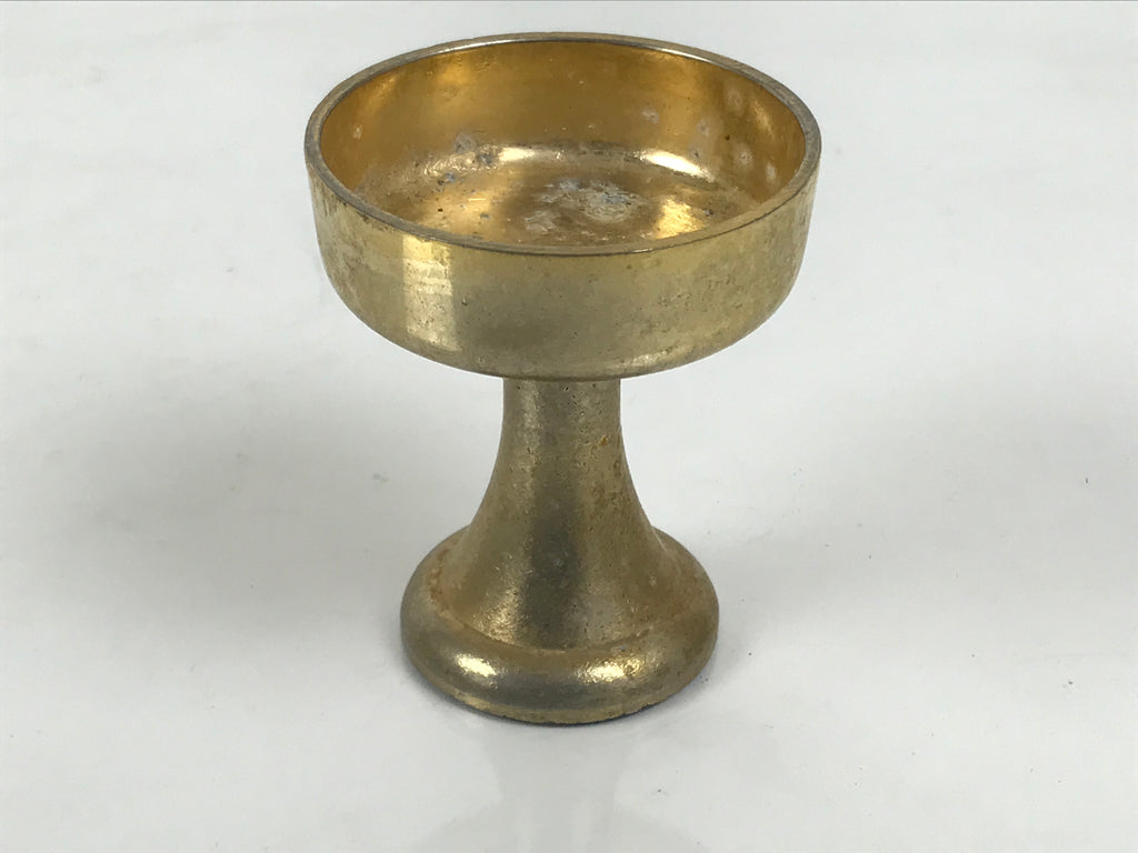 Japanese Buddhist Altar Fitting Metal Rice Offering Cup Vtg Butsugu Gold BA959-OT - Buddhist-chidorivintage.com
