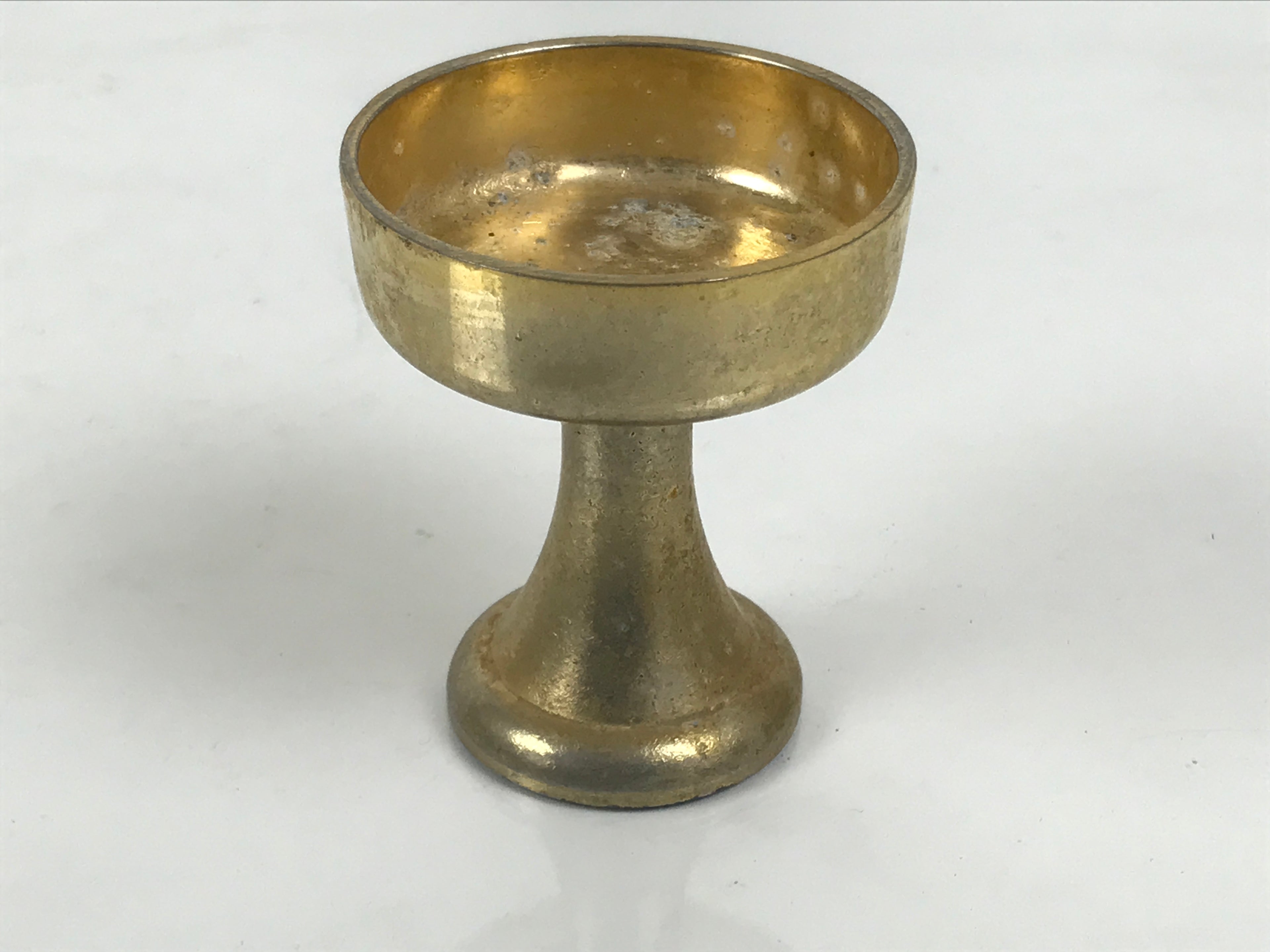 Japanese Buddhist Altar Fitting Metal Rice Offering Cup Vtg Butsugu Gold BA959-OT - Buddhist-chidorivintage.com