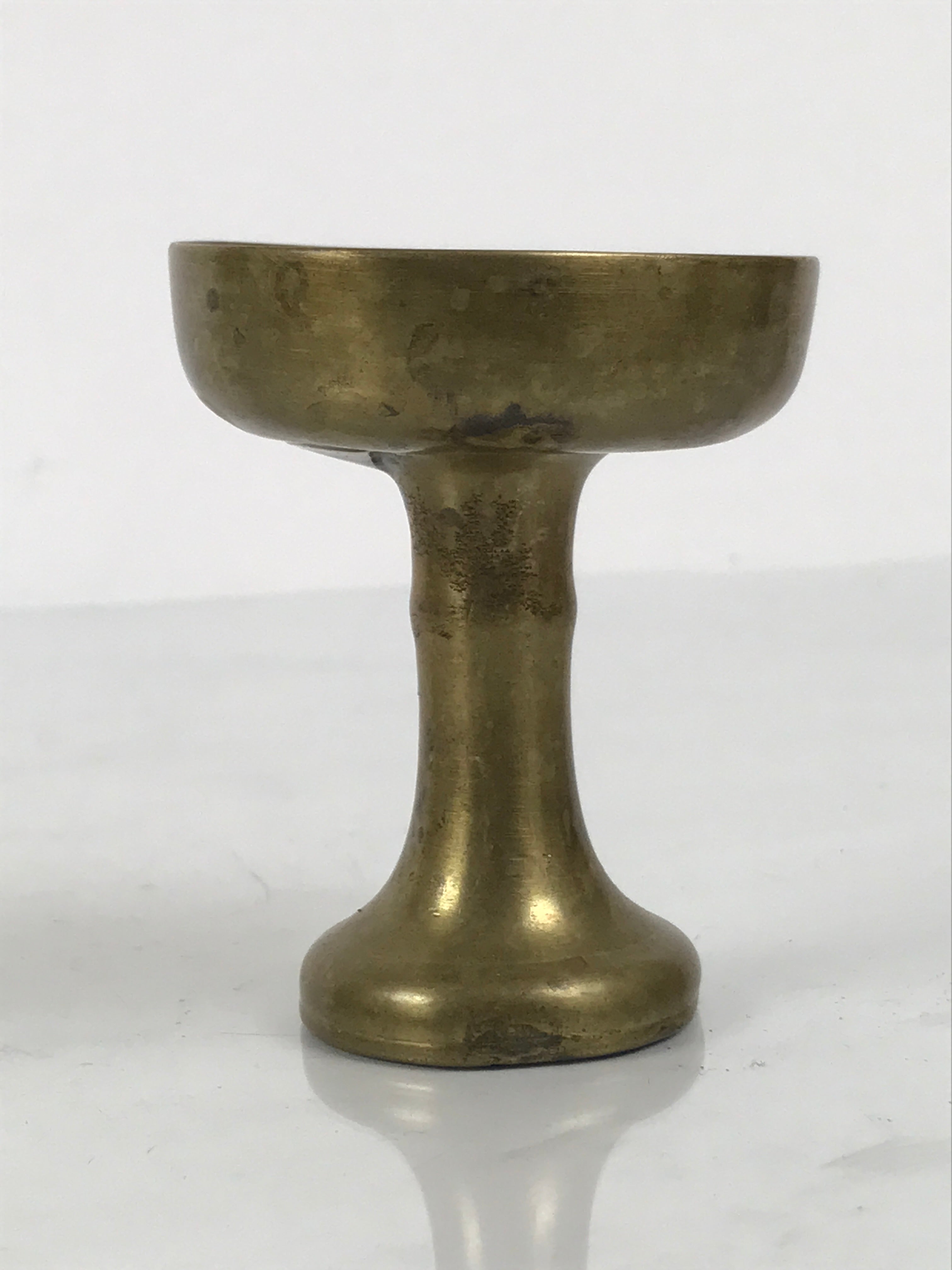Japanese Buddhist Altar Fitting Brass Rice Offering Cup Vtg Butsugu Gold BA962-OT - Buddhist-chidorivintage.com