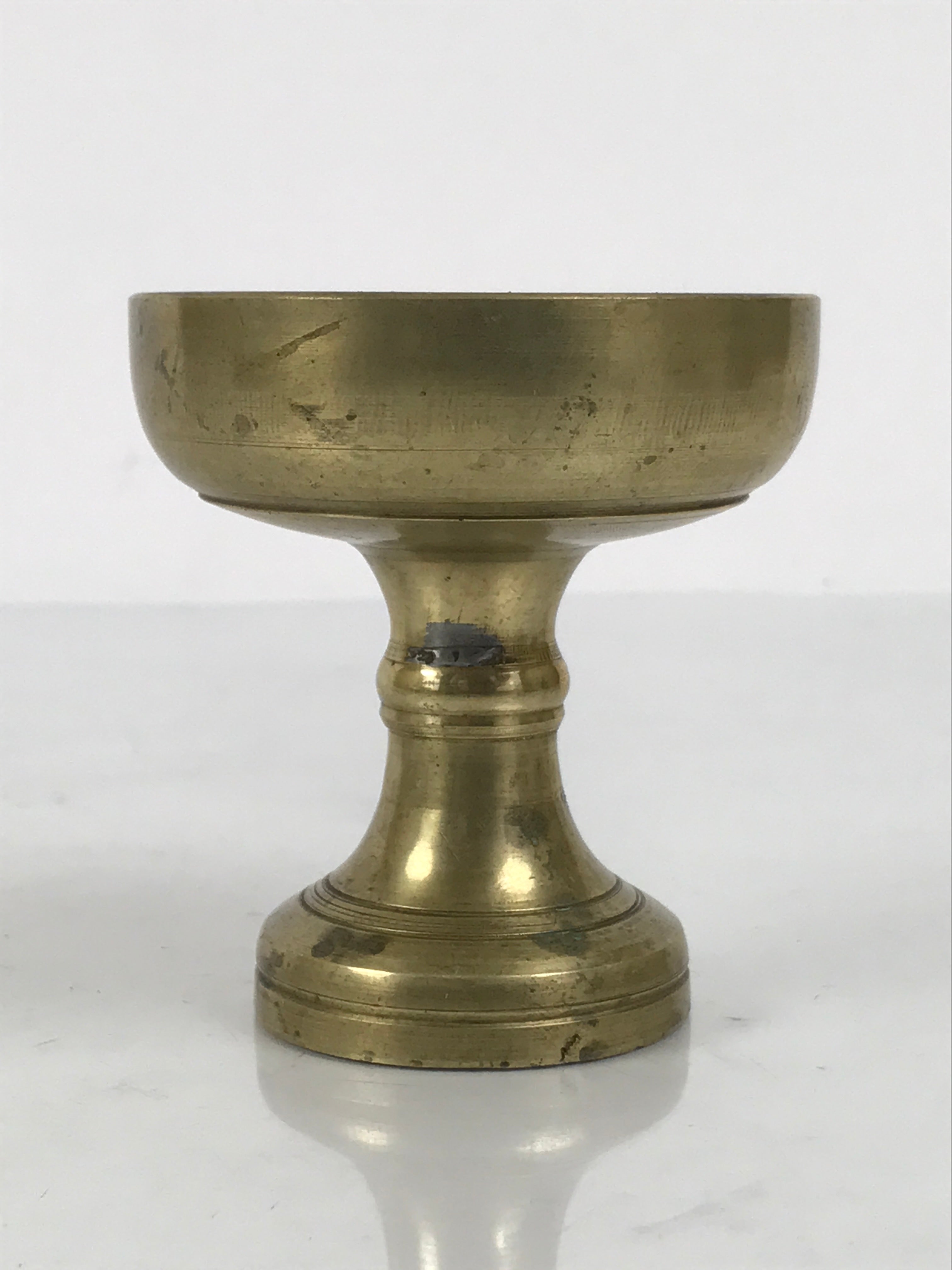 Japanese Buddhist Altar Fitting Brass Rice Offering Cup Vtg Butsugu Gold BA963-OT - Buddhist-chidorivintage.com