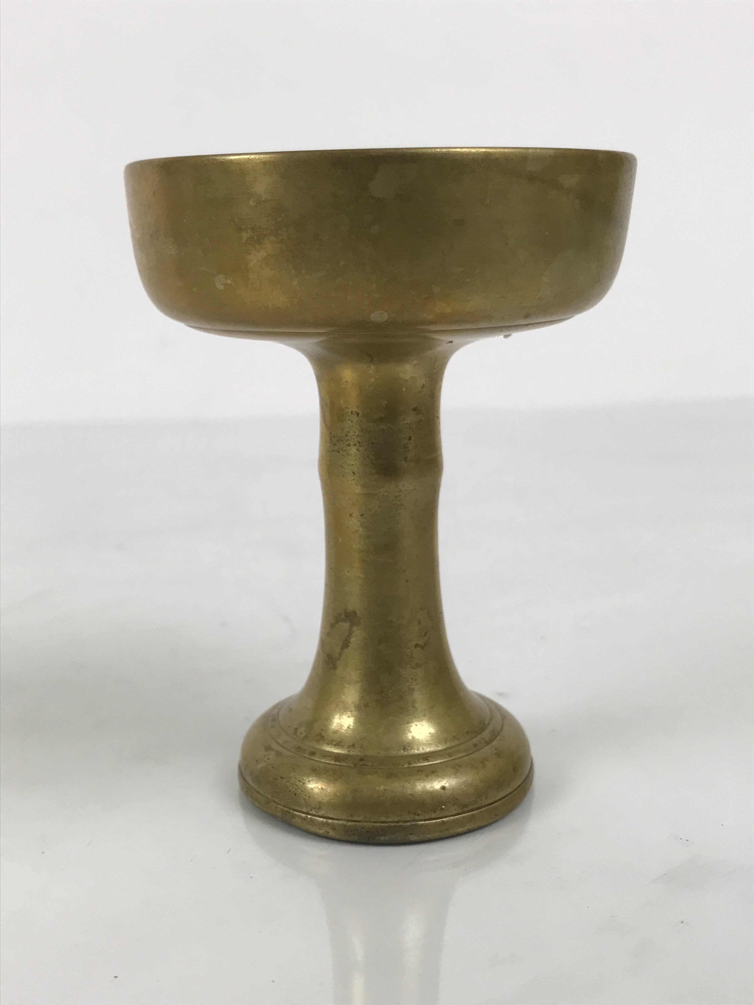 Japanese Buddhist Altar Fitting Brass Rice Offering Cup Vtg Butsugu Gold BA965-OT - Buddhist-chidorivintage.com