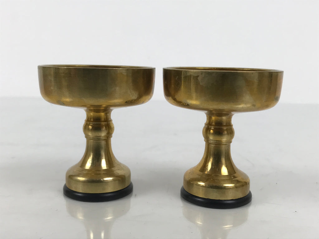 Japanese Buddhist Altar Fitting Brass Rice Offering Cups Butsugu 2pcs Gold BA969-OT - Buddhist-chidorivintage.com