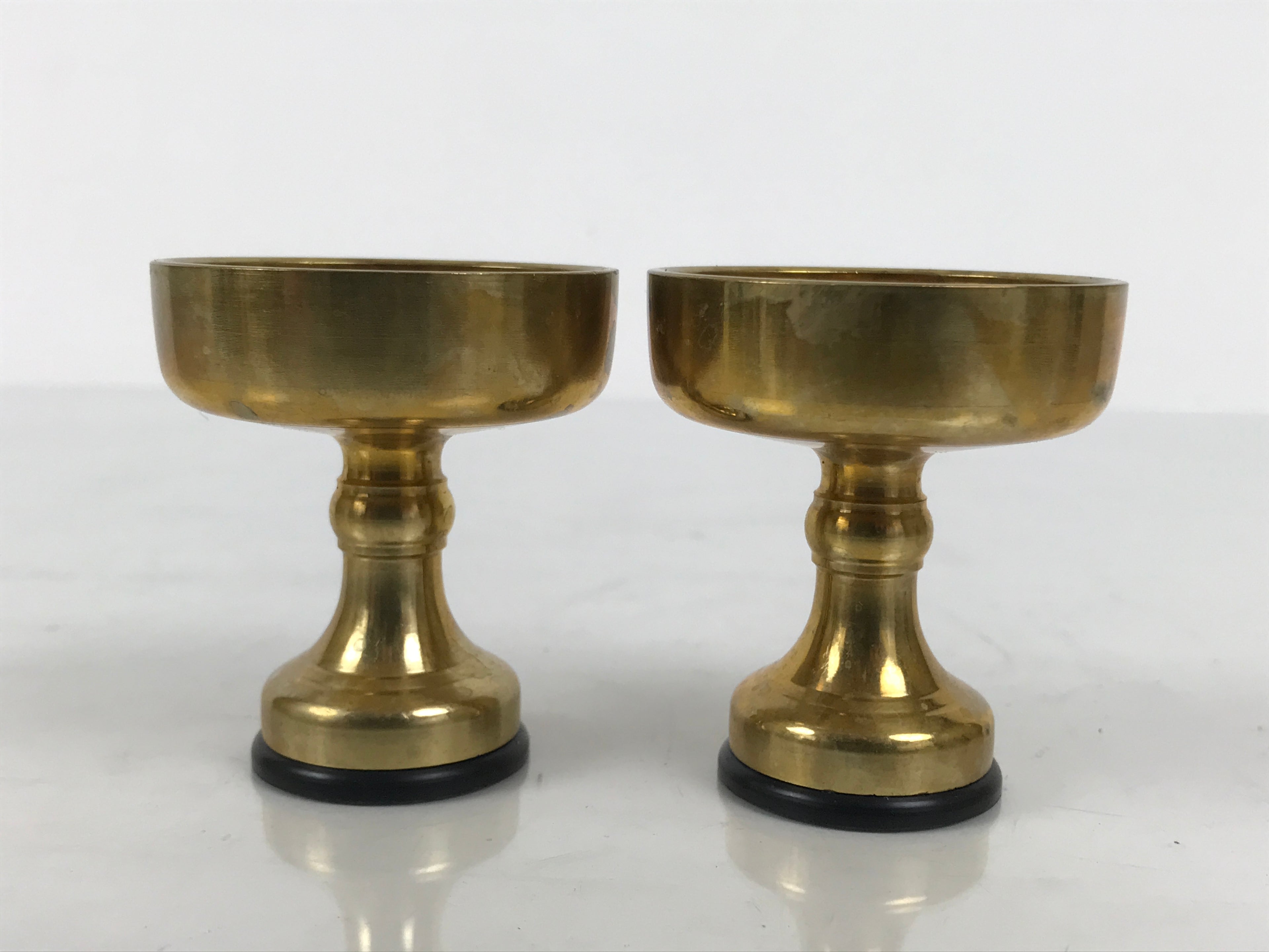 Japanese Buddhist Altar Fitting Brass Rice Offering Cups Butsugu 2pcs Gold BA969-OT - Buddhist-chidorivintage.com