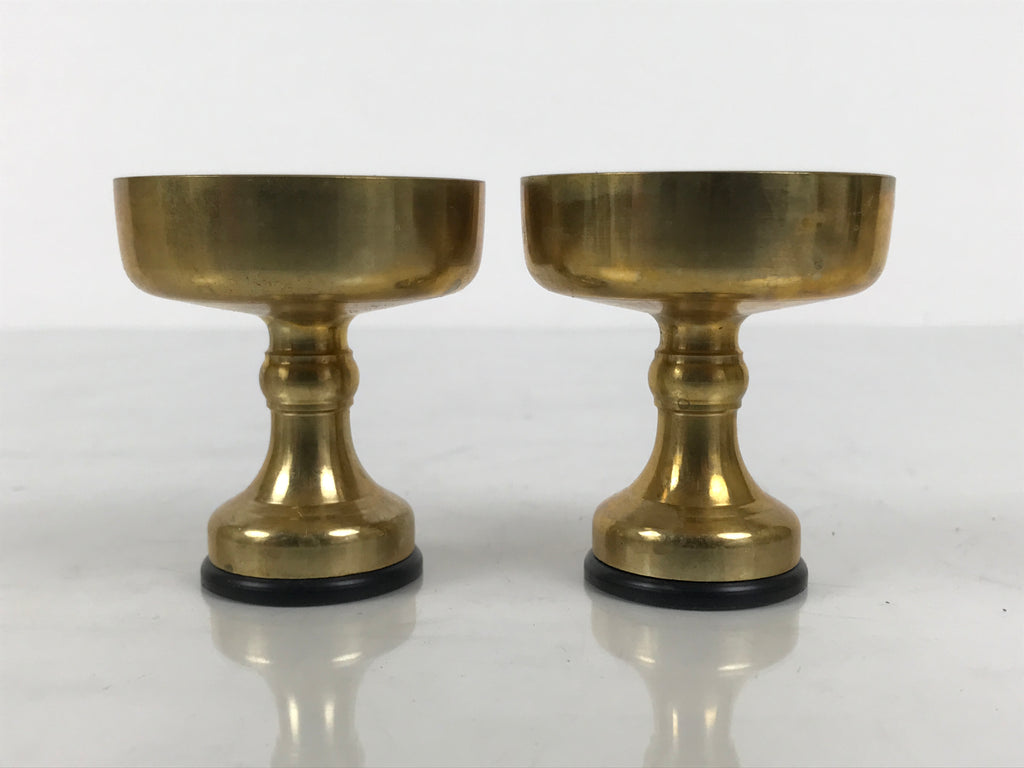 Japanese Buddhist Altar Fitting Brass Rice Offering Cups Butsugu 2pcs Gold BA969-OT - Buddhist-chidorivintage.com
