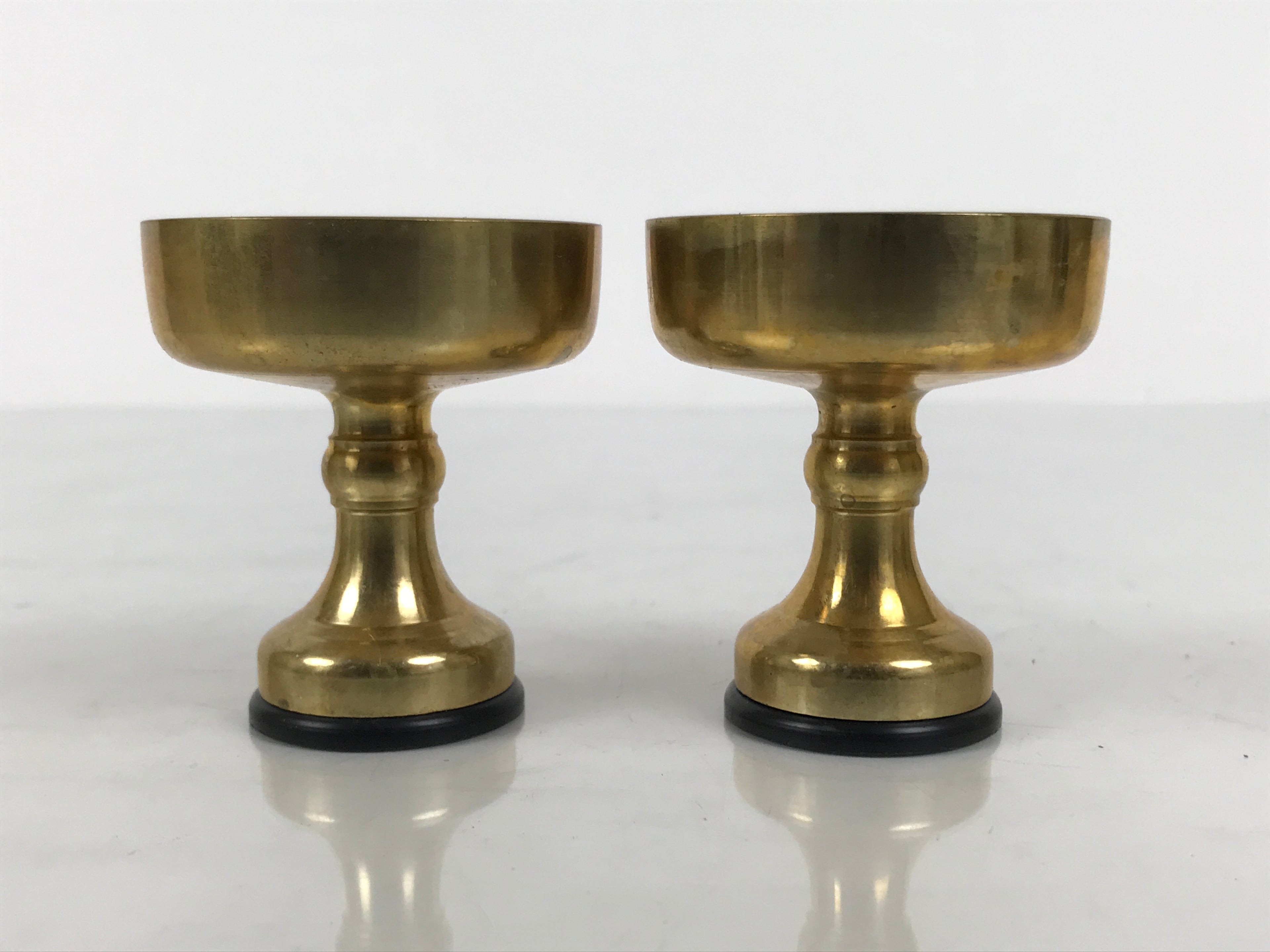 Japanese Buddhist Altar Fitting Brass Rice Offering Cups Butsugu 2pcs Gold BA969-OT - Buddhist-chidorivintage.com