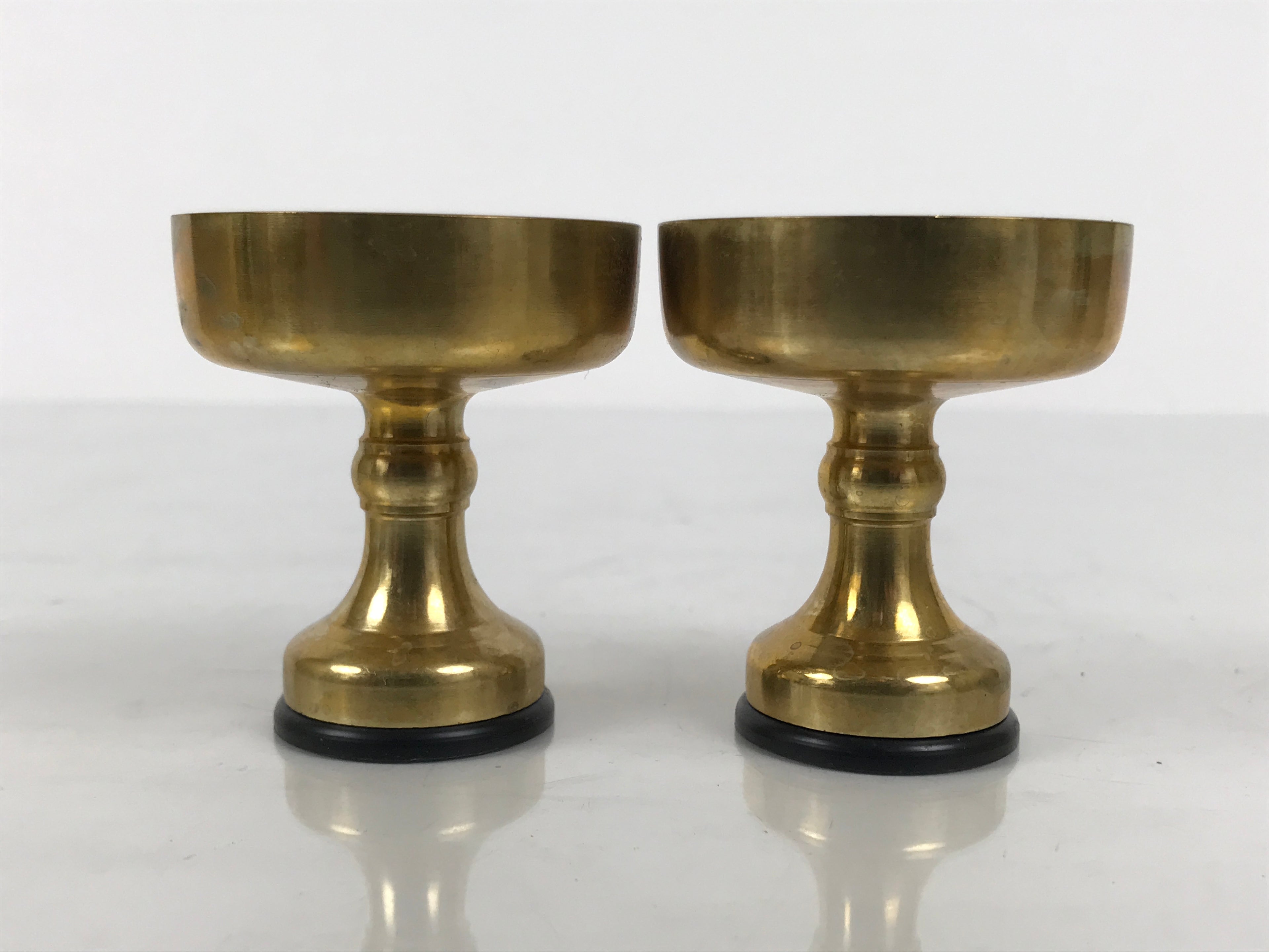 Japanese Buddhist Altar Fitting Brass Rice Offering Cups Butsugu 2pcs Gold BA969-OT - Buddhist-chidorivintage.com