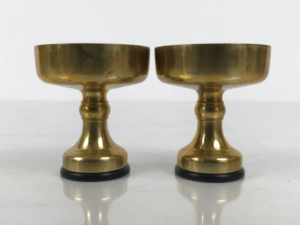 Japanese Buddhist Altar Fitting Brass Rice Offering Cups Butsugu 2pcs Gold BA969-OT - Buddhist-chidorivintage.com