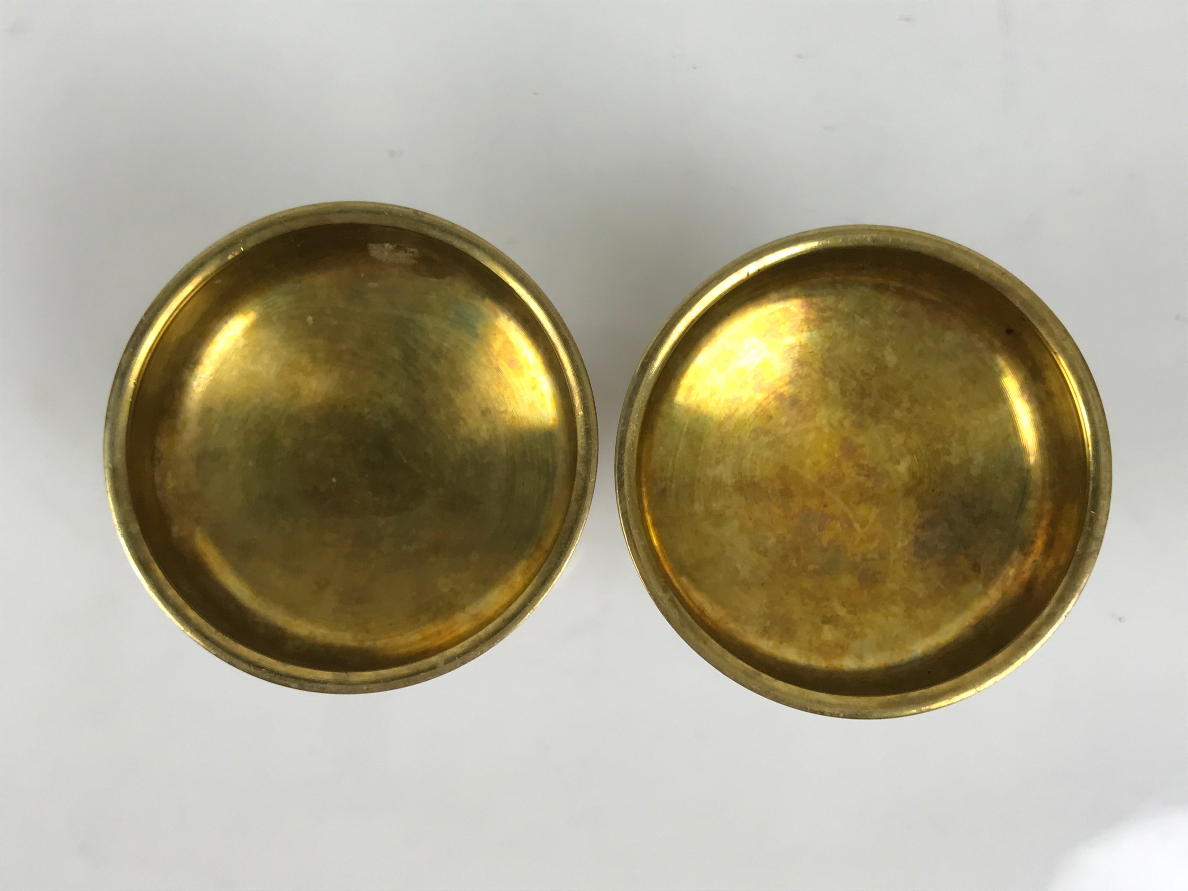 Japanese Buddhist Altar Fitting Brass Rice Offering Cups Butsugu 2pcs Gold BA969-OT - Buddhist-chidorivintage.com