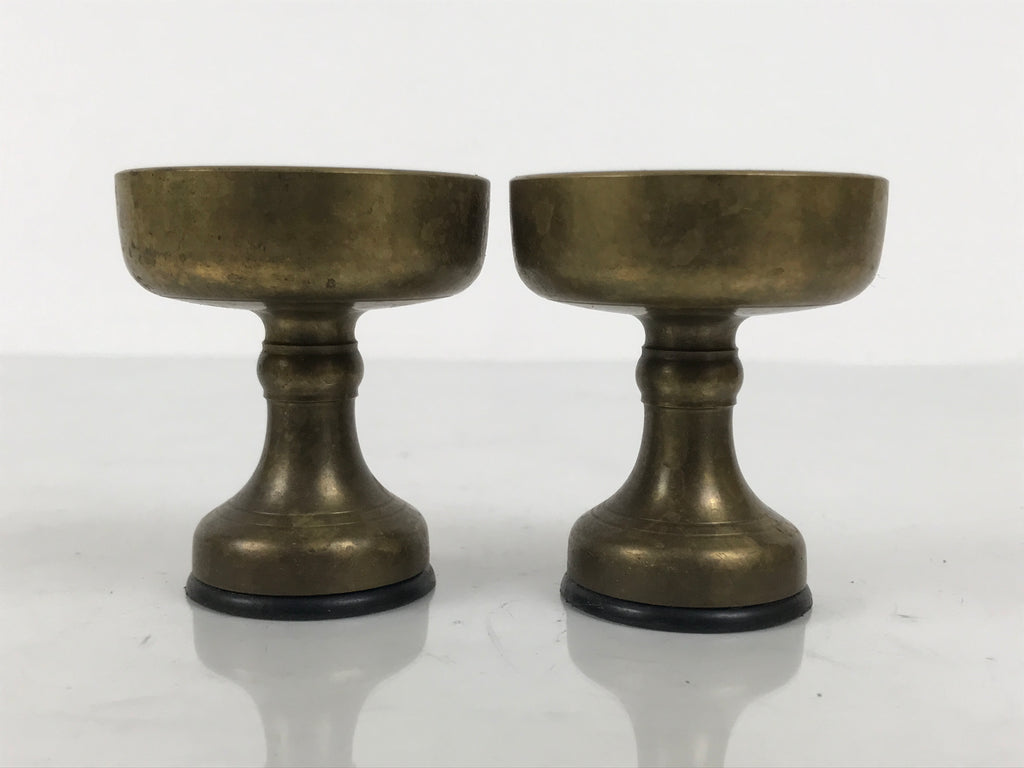 Japanese Buddhist Altar Fitting Brass Rice Offering Cups Butsugu 2pcs Gold BA970-OT - Buddhist-chidorivintage.com