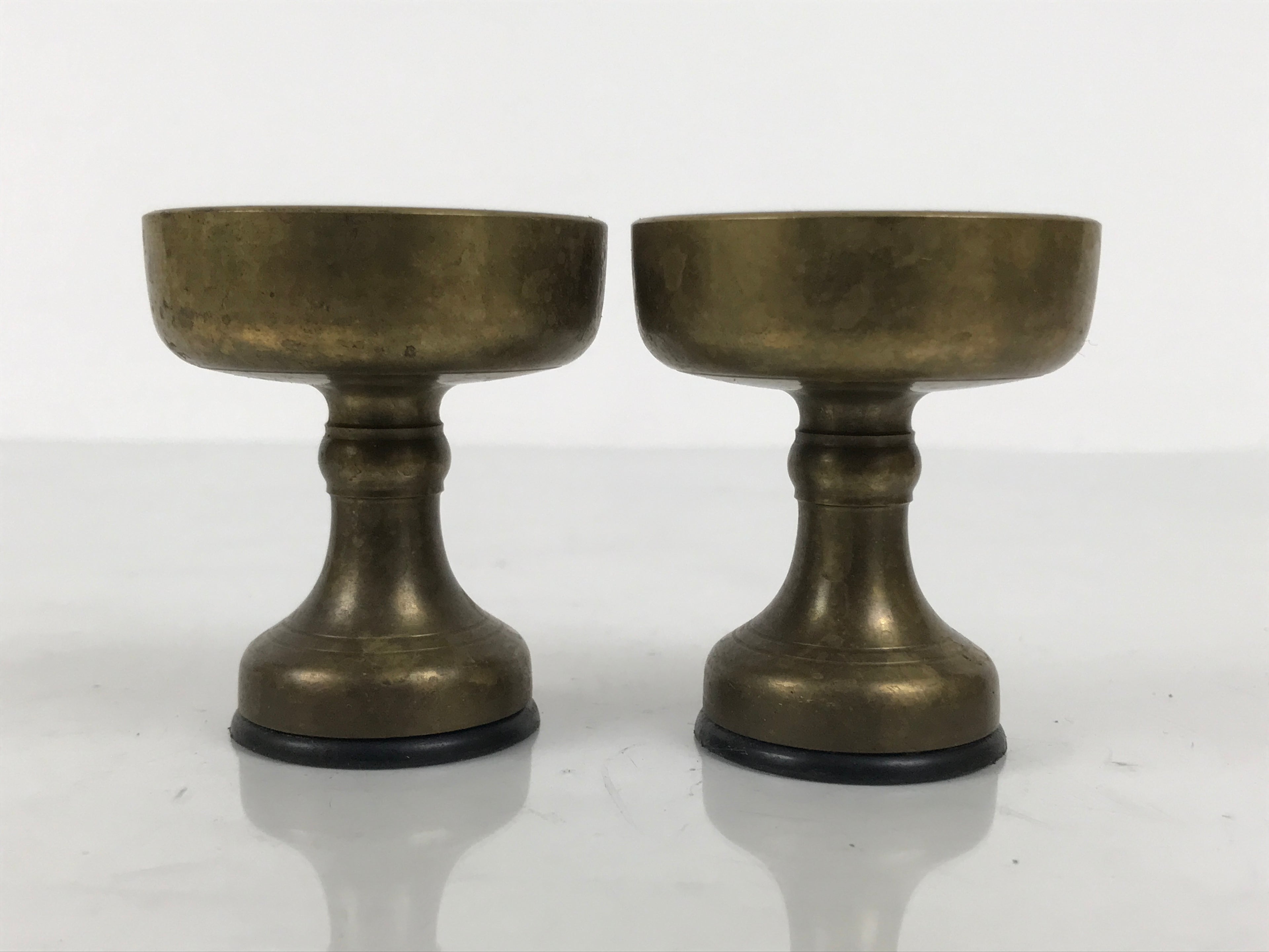 Japanese Buddhist Altar Fitting Brass Rice Offering Cups Butsugu 2pcs Gold BA970-OT - Buddhist-chidorivintage.com