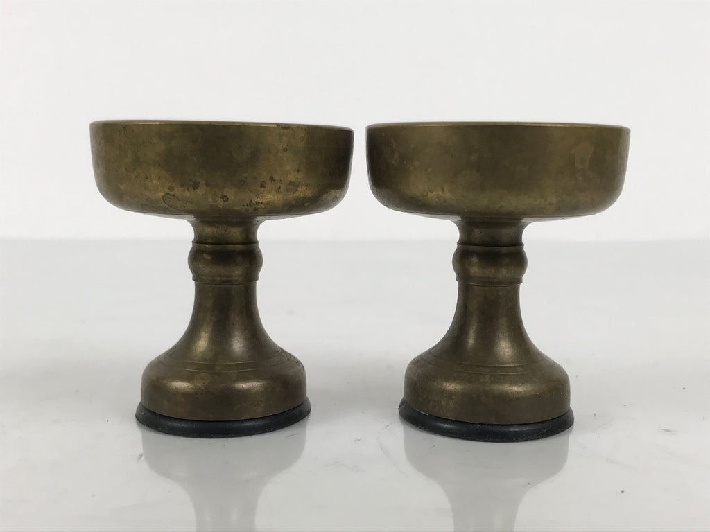 Japanese Buddhist Altar Fitting Brass Rice Offering Cups Butsugu 2pcs Gold BA970-OT - Buddhist-chidorivintage.com