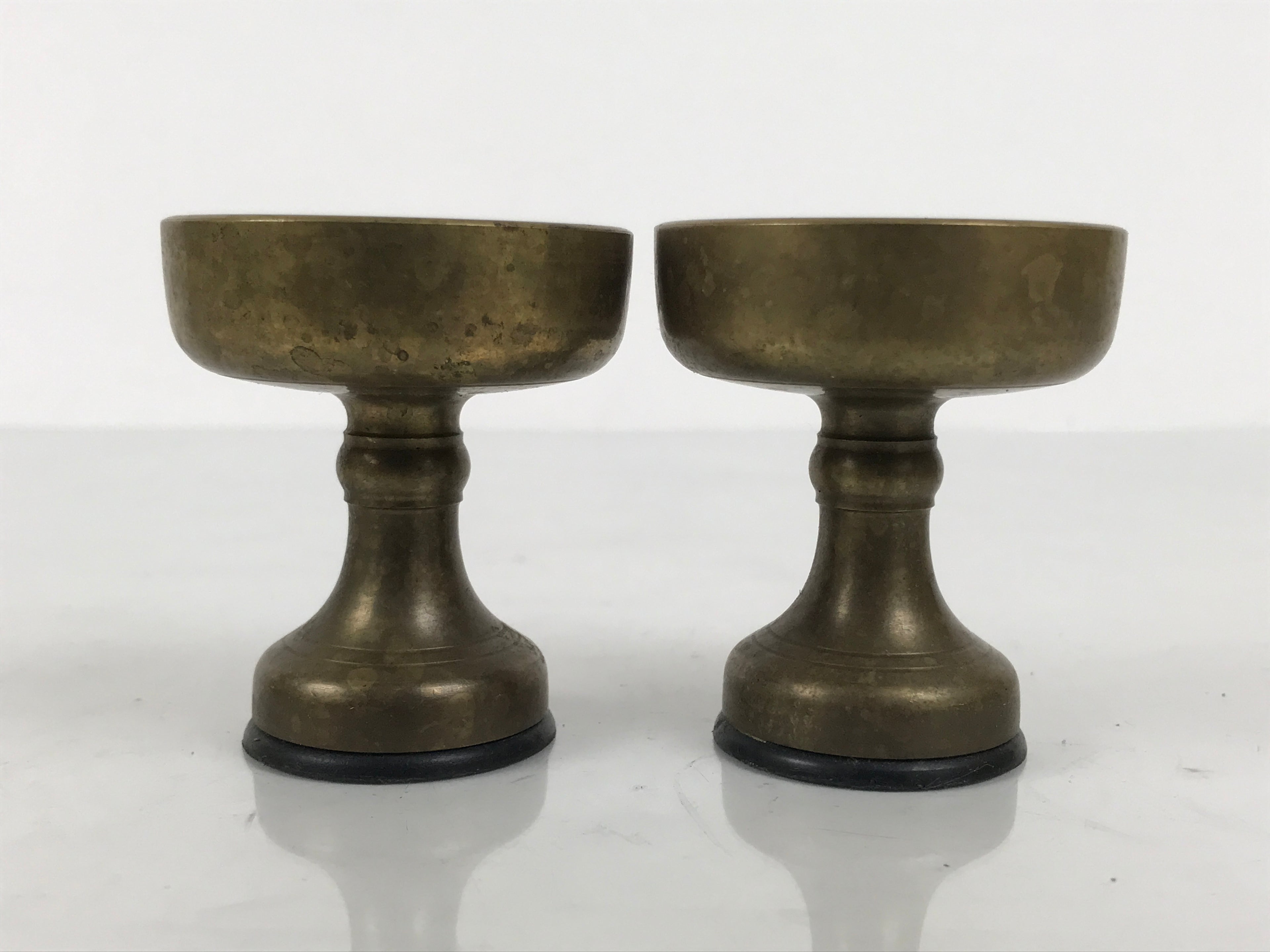Japanese Buddhist Altar Fitting Brass Rice Offering Cups Butsugu 2pcs Gold BA970-OT - Buddhist-chidorivintage.com