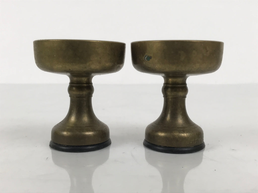 Japanese Buddhist Altar Fitting Brass Rice Offering Cups Butsugu 2pcs Gold BA970-OT - Buddhist-chidorivintage.com