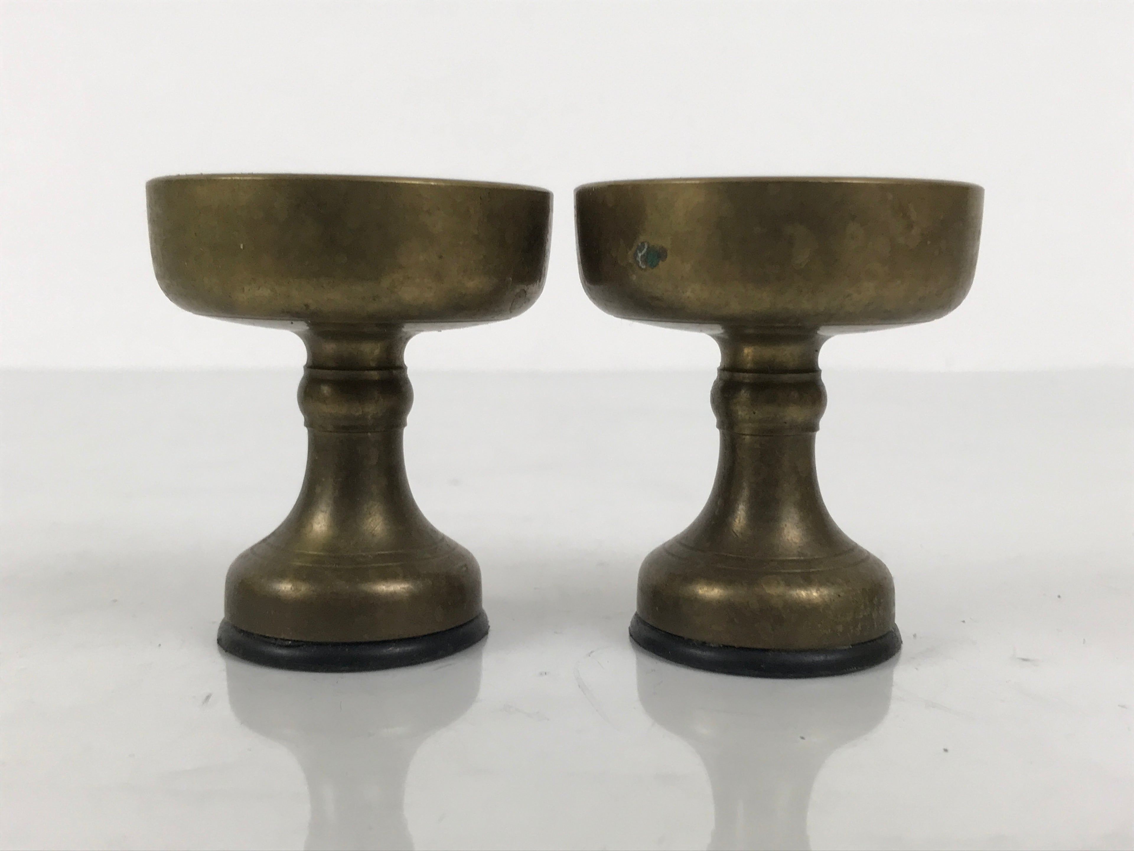 Japanese Buddhist Altar Fitting Brass Rice Offering Cups Butsugu 2pcs Gold BA970-OT - Buddhist-chidorivintage.com