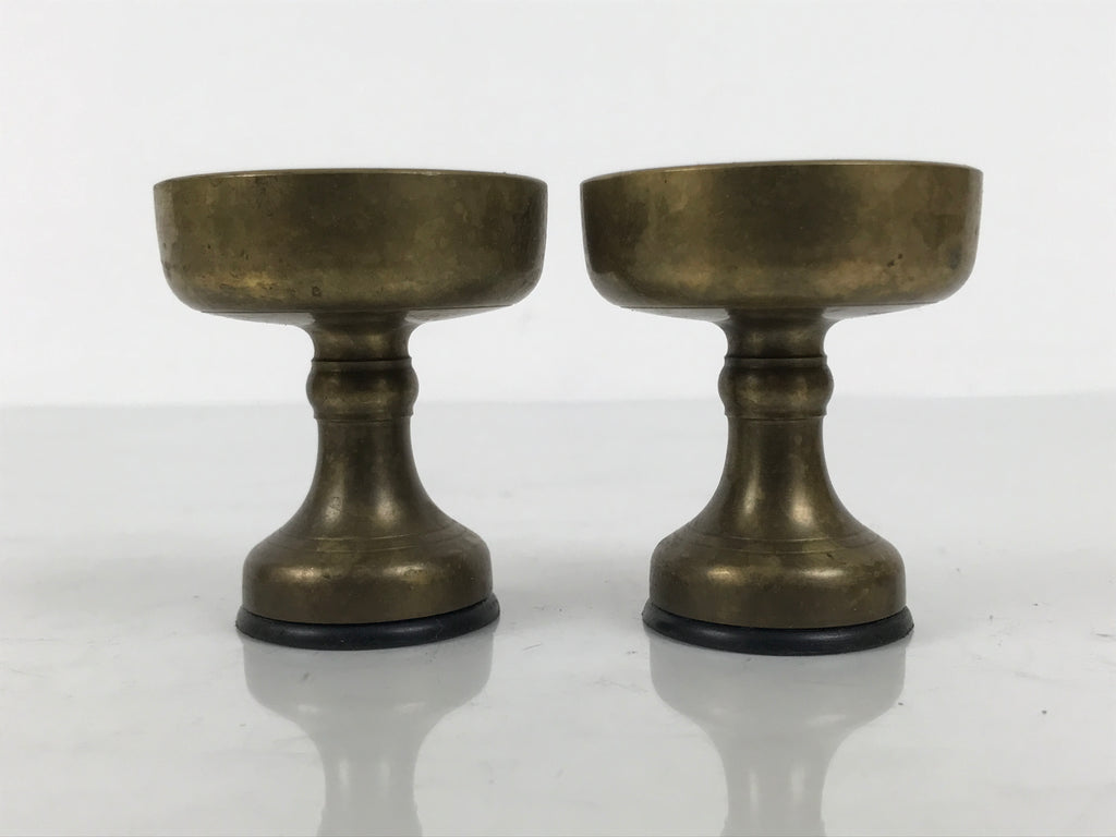 Japanese Buddhist Altar Fitting Brass Rice Offering Cups Butsugu 2pcs Gold BA970-OT - Buddhist-chidorivintage.com
