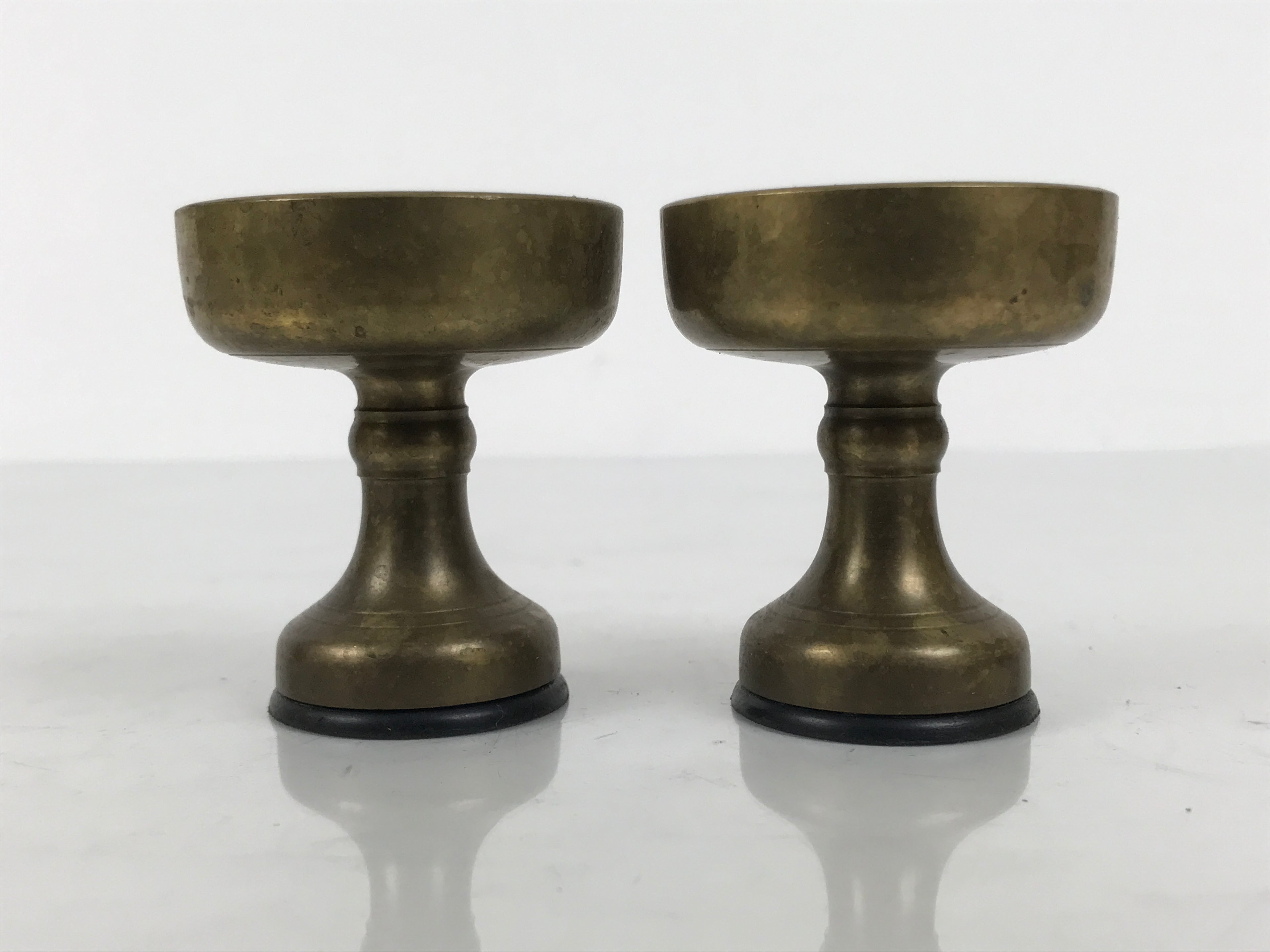 Japanese Buddhist Altar Fitting Brass Rice Offering Cups Butsugu 2pcs Gold BA970-OT - Buddhist-chidorivintage.com