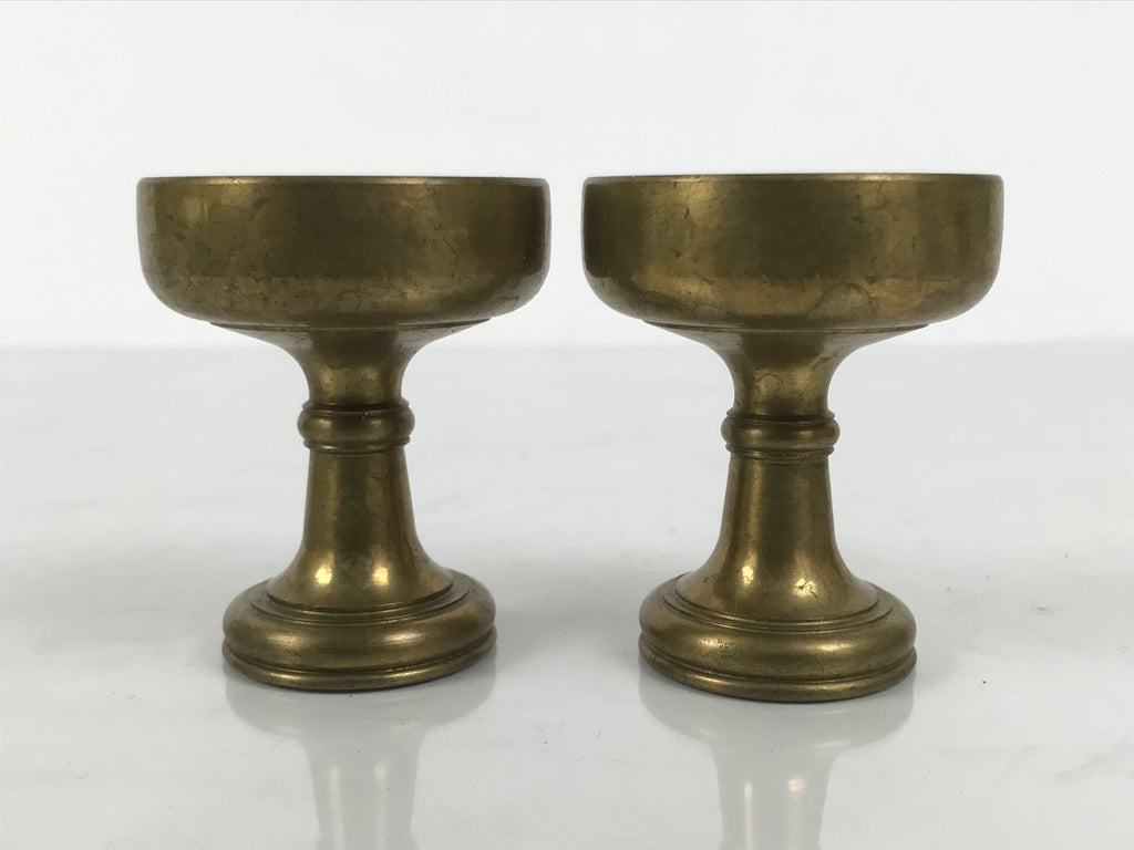Japanese Buddhist Altar Fitting Brass Rice Offering Cups Butsugu 2pcs Gold BA971-OT - Buddhist-chidorivintage.com