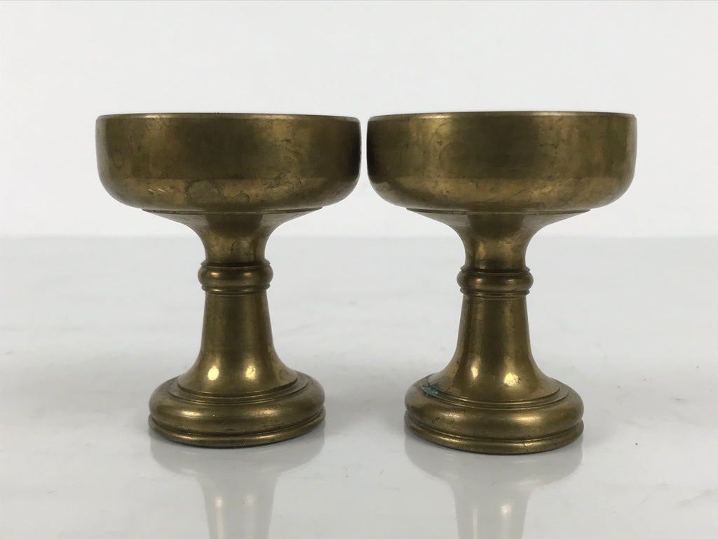 Japanese Buddhist Altar Fitting Brass Rice Offering Cups Butsugu 2pcs Gold BA971-OT - Buddhist-chidorivintage.com
