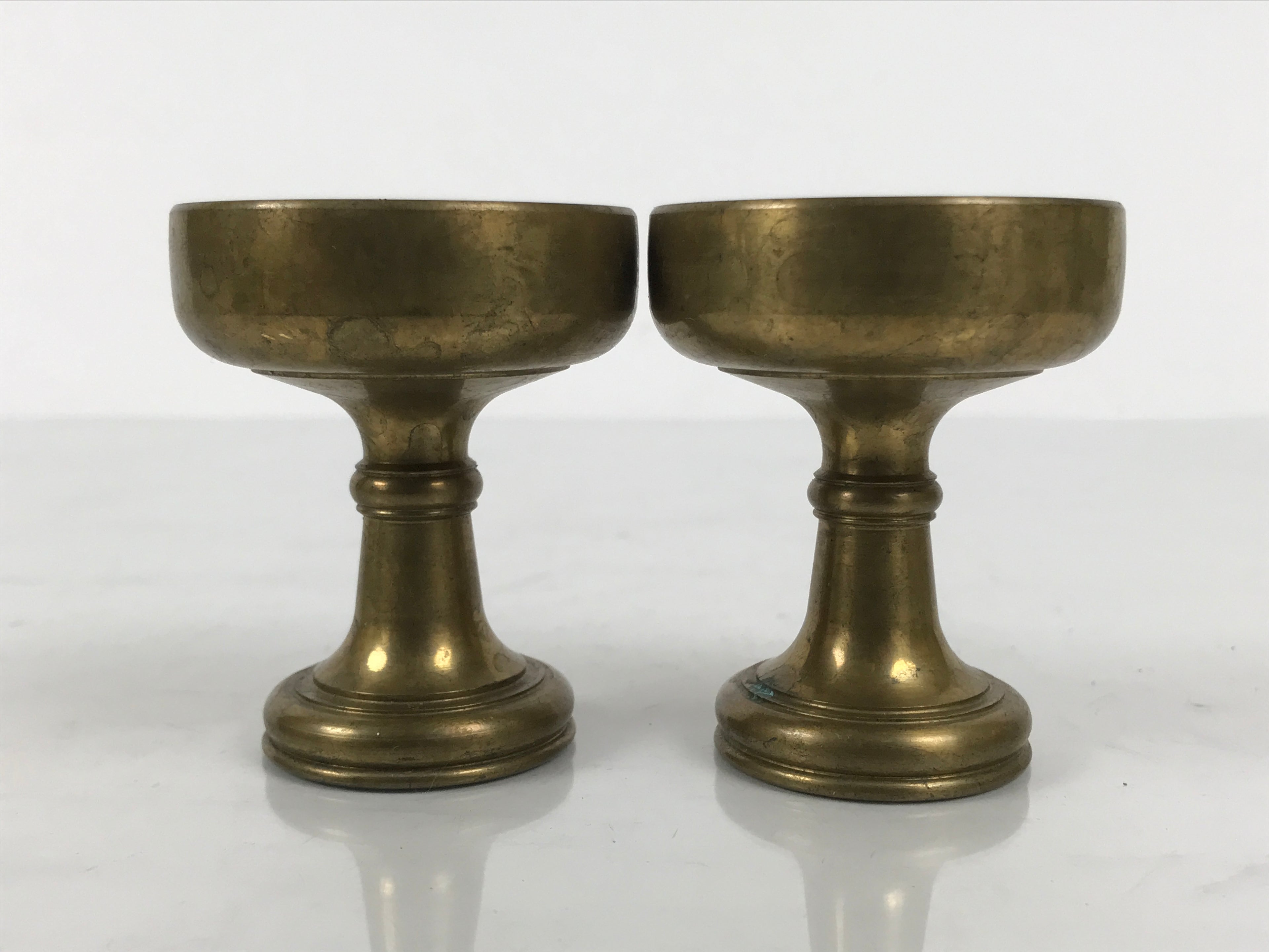 Japanese Buddhist Altar Fitting Brass Rice Offering Cups Butsugu 2pcs Gold BA971-OT - Buddhist-chidorivintage.com