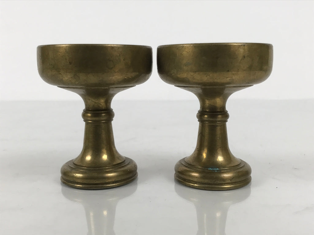 Japanese Buddhist Altar Fitting Brass Rice Offering Cups Butsugu 2pcs Gold BA971-OT - Buddhist-chidorivintage.com