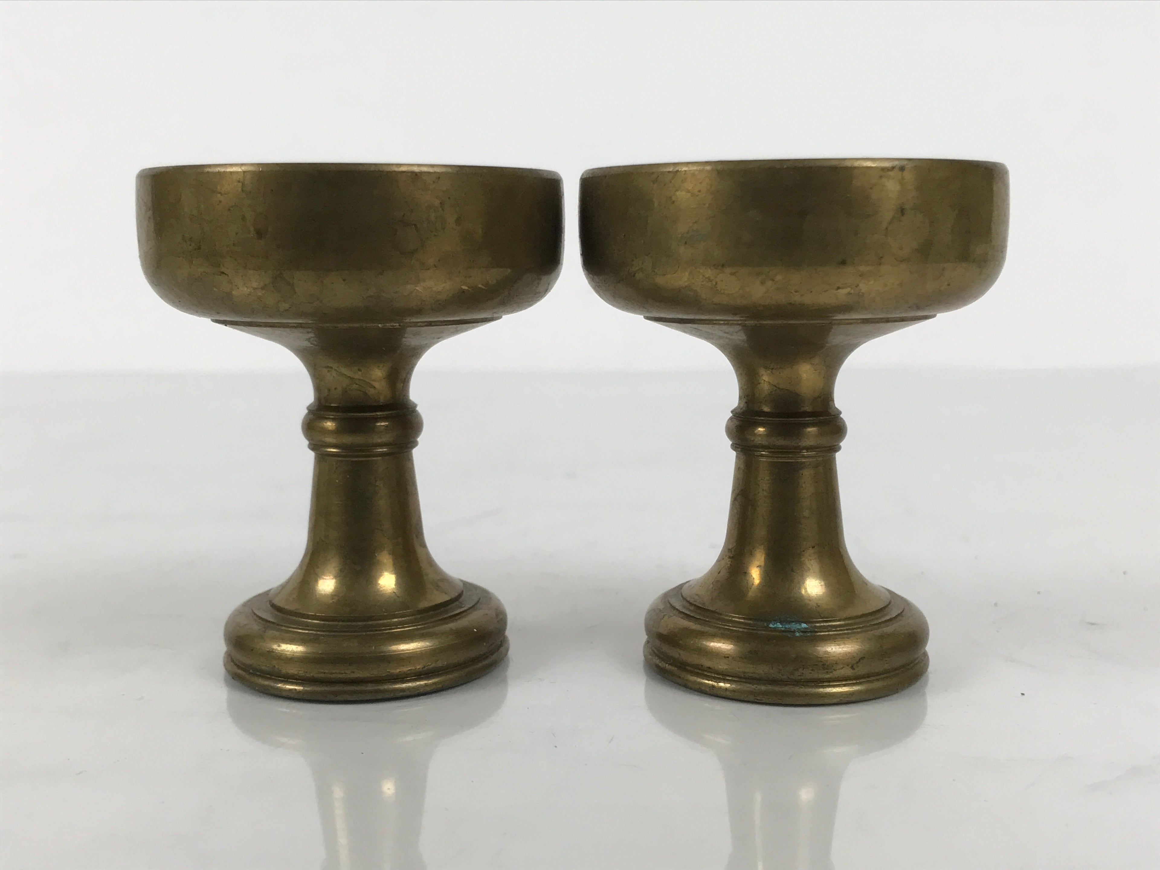 Japanese Buddhist Altar Fitting Brass Rice Offering Cups Butsugu 2pcs Gold BA971-OT - Buddhist-chidorivintage.com