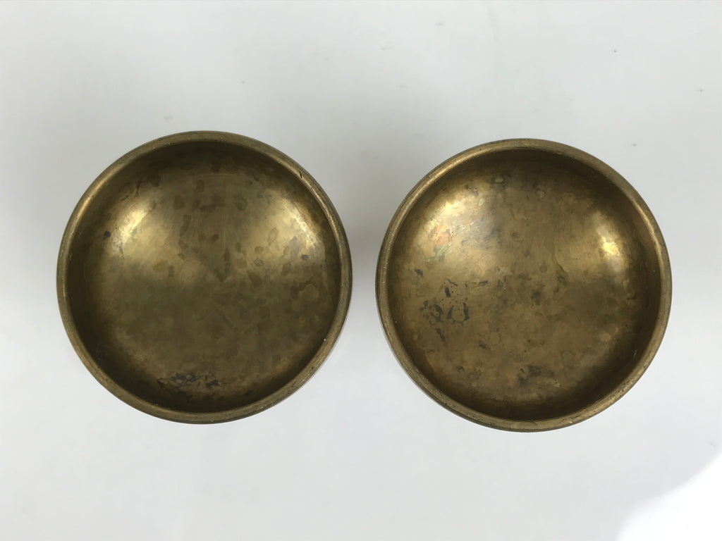 Japanese Buddhist Altar Fitting Brass Rice Offering Cups Butsugu 2pcs Gold BA971-OT - Buddhist-chidorivintage.com