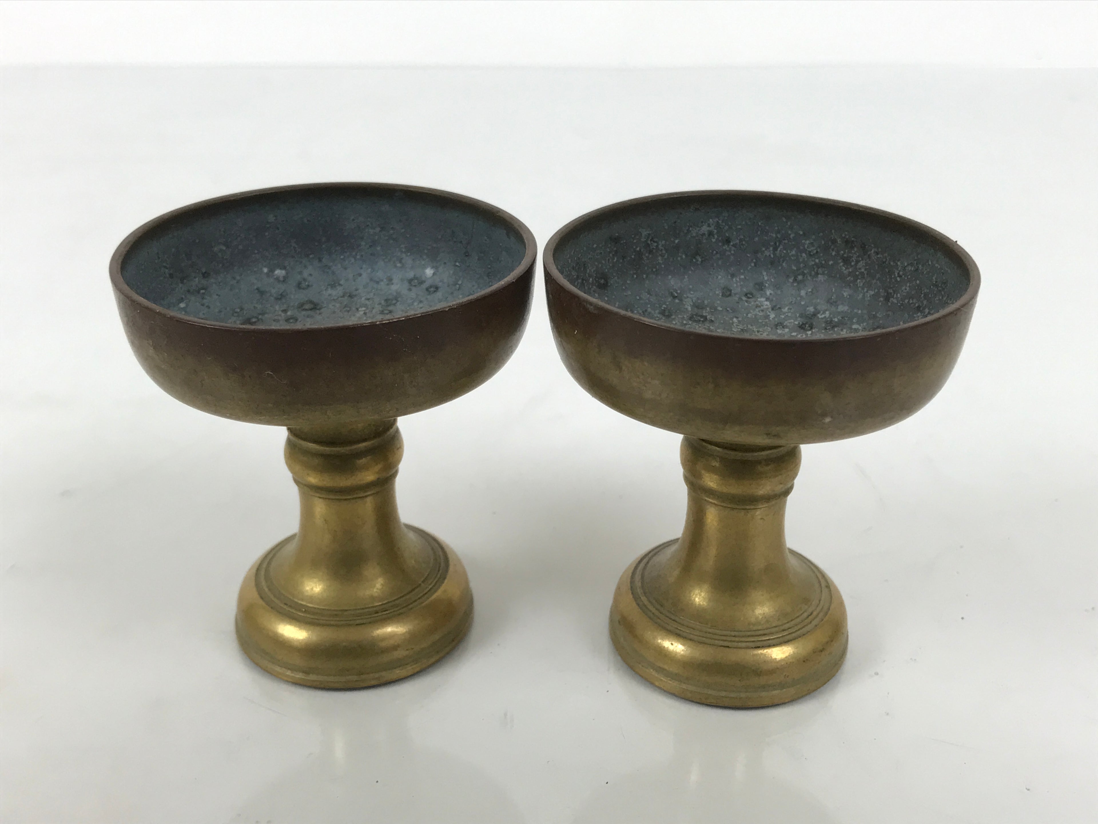 Japanese Buddhist Altar Fitting Brass Rice Offering Cups Butsugu 2pcs Gold BA972-OT - Buddhist-chidorivintage.com