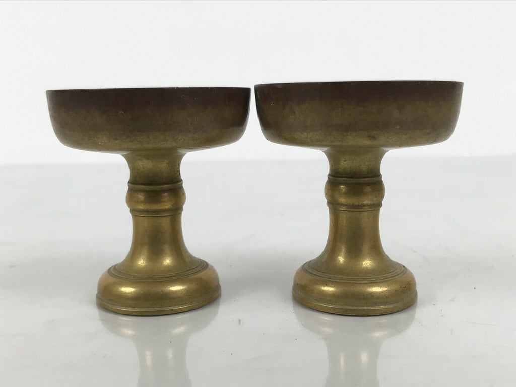 Japanese Buddhist Altar Fitting Brass Rice Offering Cups Butsugu 2pcs Gold BA972-OT - Buddhist-chidorivintage.com