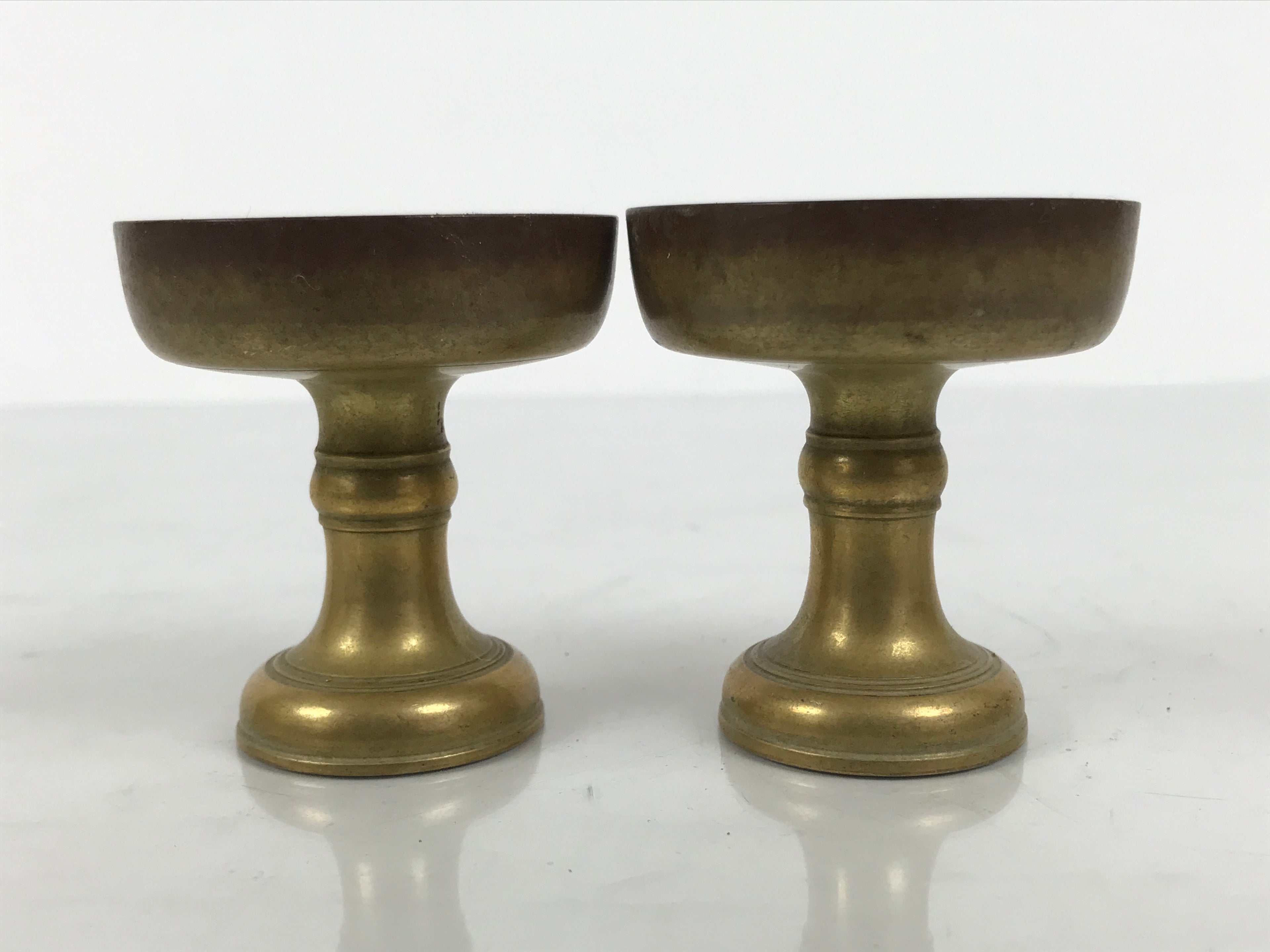 Japanese Buddhist Altar Fitting Brass Rice Offering Cups Butsugu 2pcs Gold BA972-OT - Buddhist-chidorivintage.com