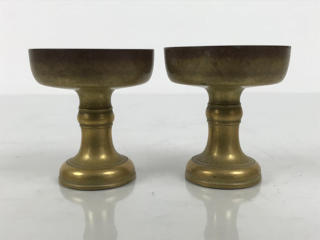 Japanese Buddhist Altar Fitting Brass Rice Offering Cups Butsugu 2pcs Gold BA972-OT - Buddhist-chidorivintage.com
